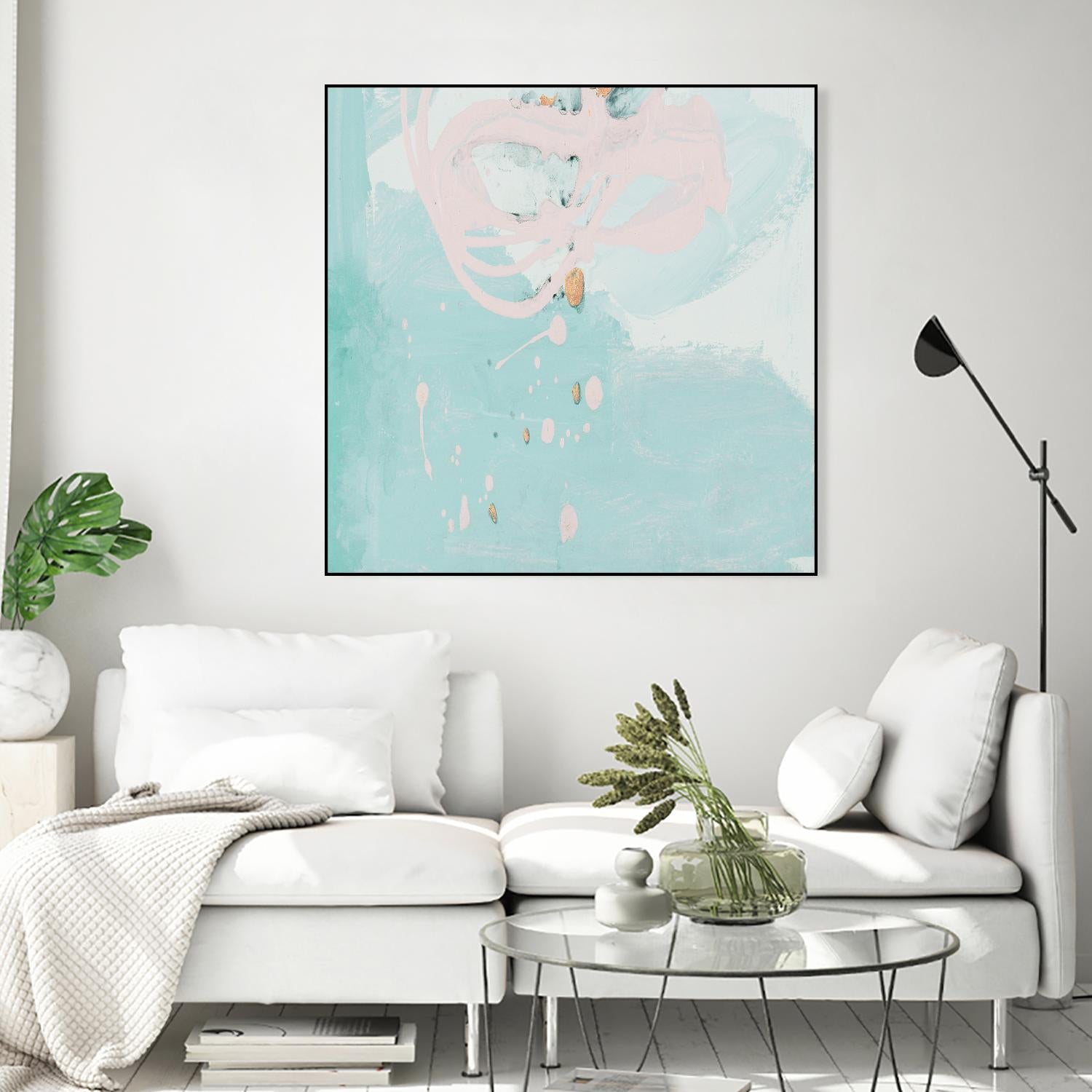 Spring Breeze Pink & Turquoise II by Patricia Pinto on GIANT ART - turquoise Abstract