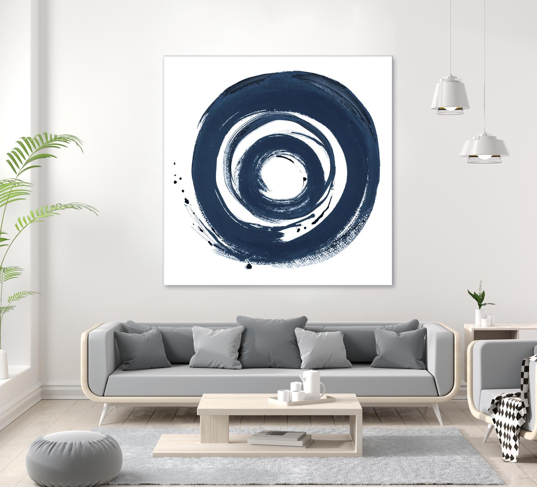 African Navy Circle Abstract by Patricia Pinto on GIANT ART - multi Abstract