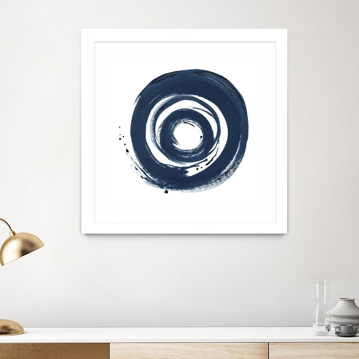African Navy Circle Abstract by Patricia Pinto on GIANT ART - multi Abstract