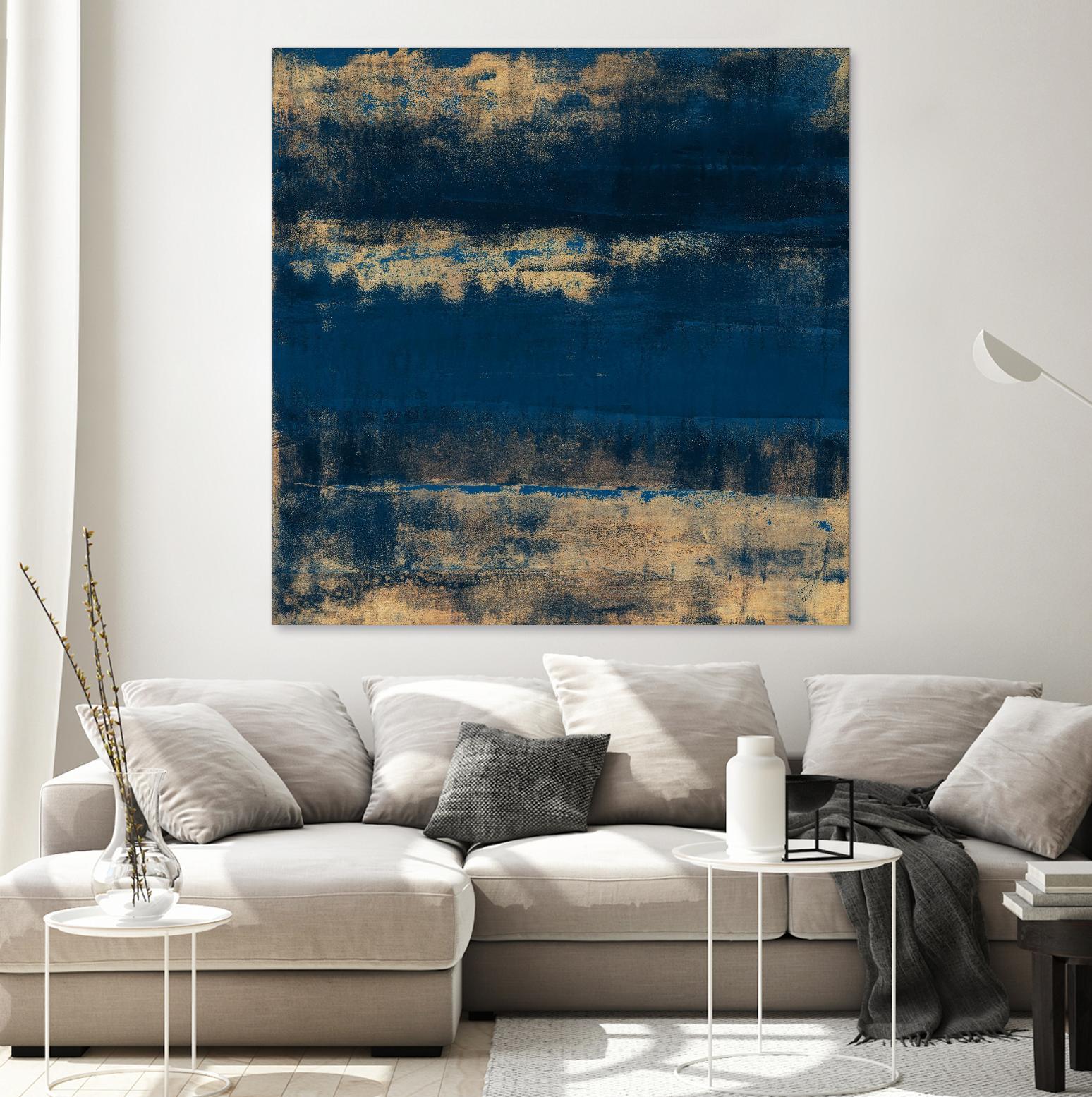 Sea Of Blue And Gold by Lanie Loreth on GIANT ART - abstract