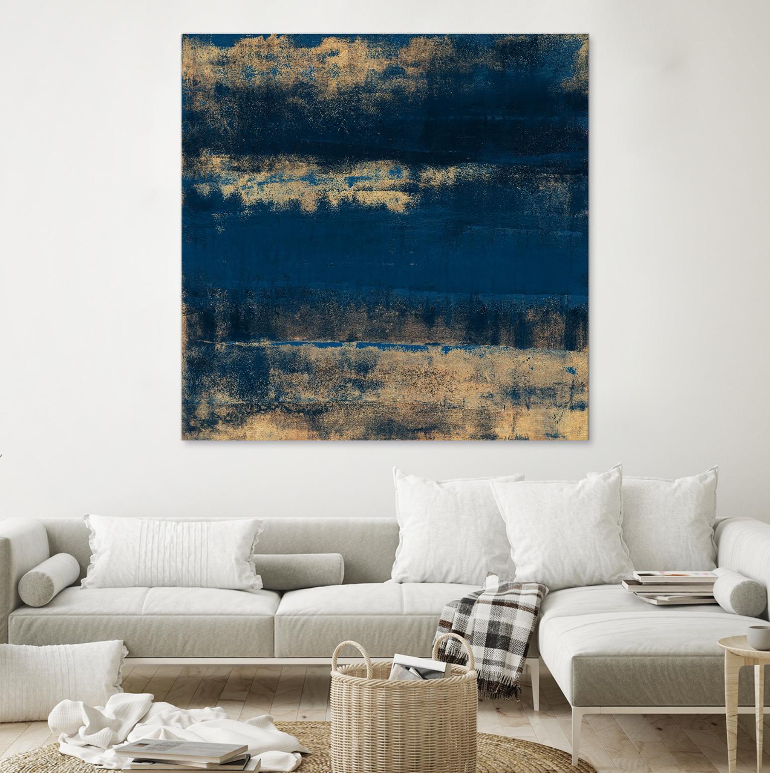 Sea Of Blue And Gold by Lanie Loreth on GIANT ART - abstract