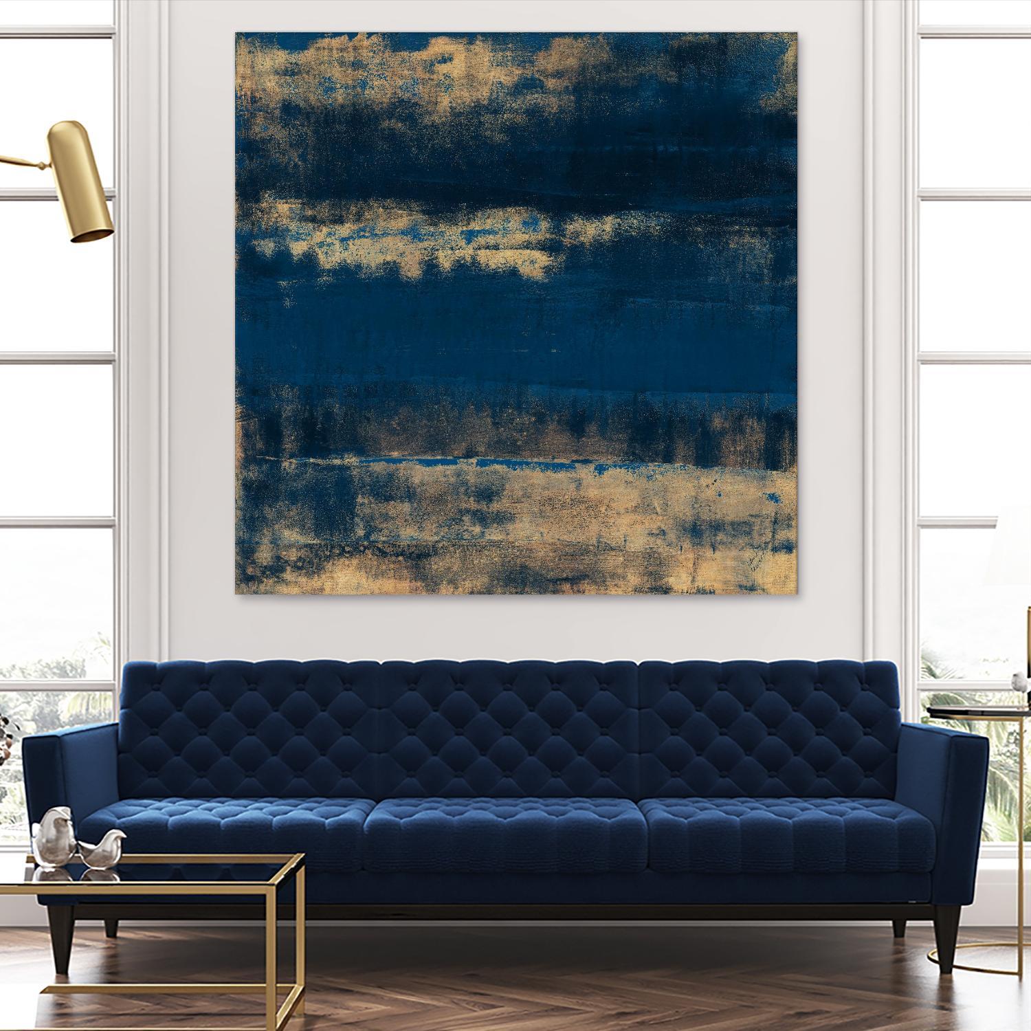 Sea Of Blue And Gold by Lanie Loreth on GIANT ART - abstract