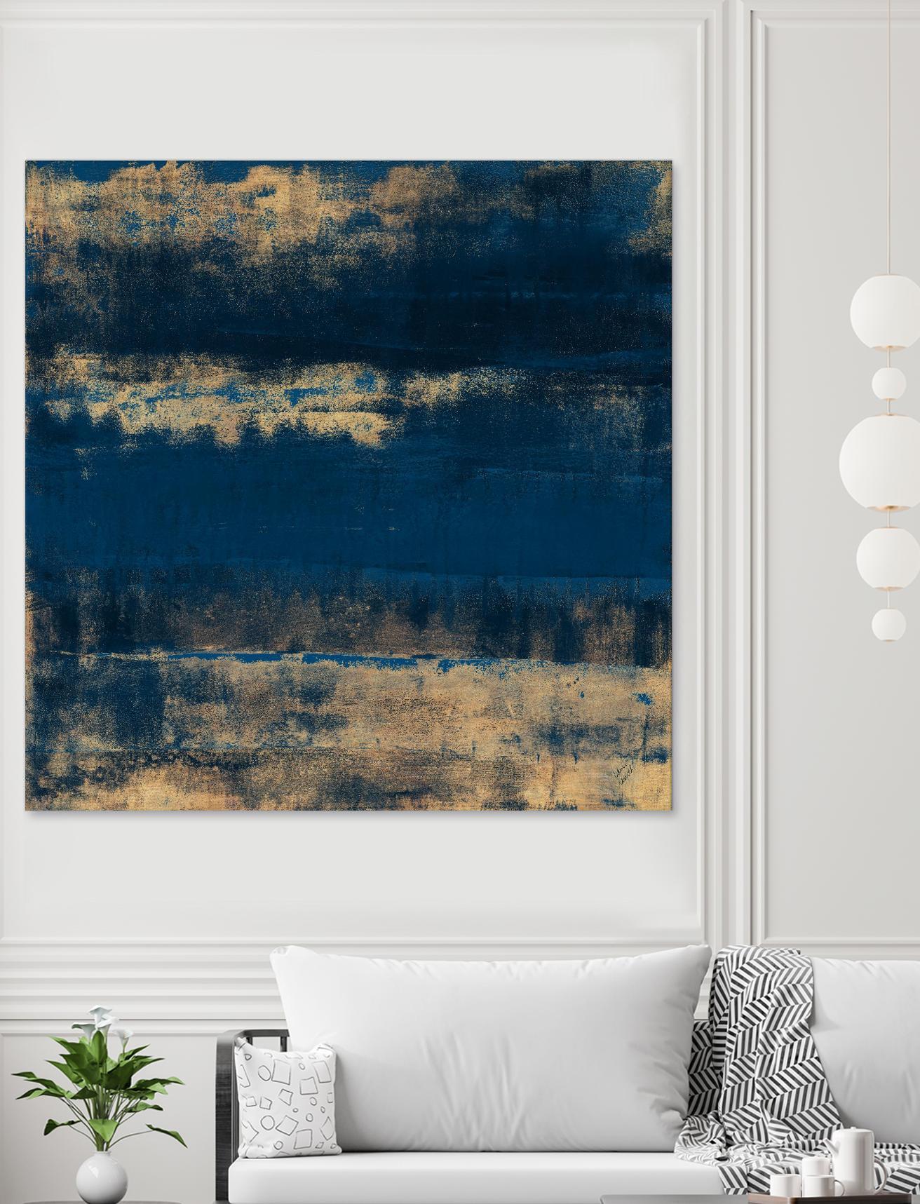 Sea Of Blue And Gold by Lanie Loreth on GIANT ART - abstract