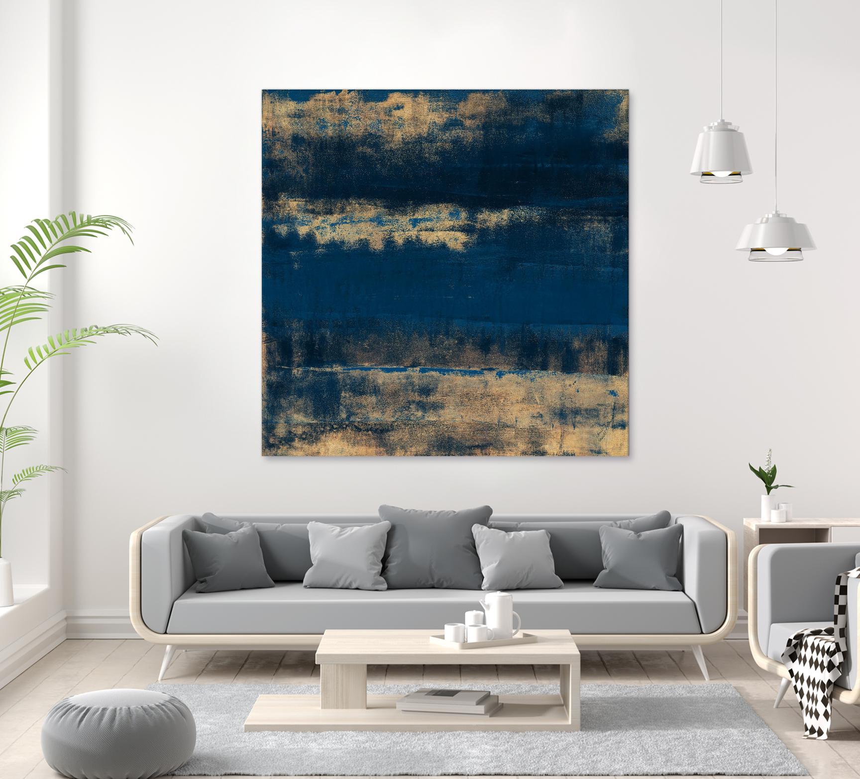 Sea Of Blue And Gold by Lanie Loreth on GIANT ART - abstract