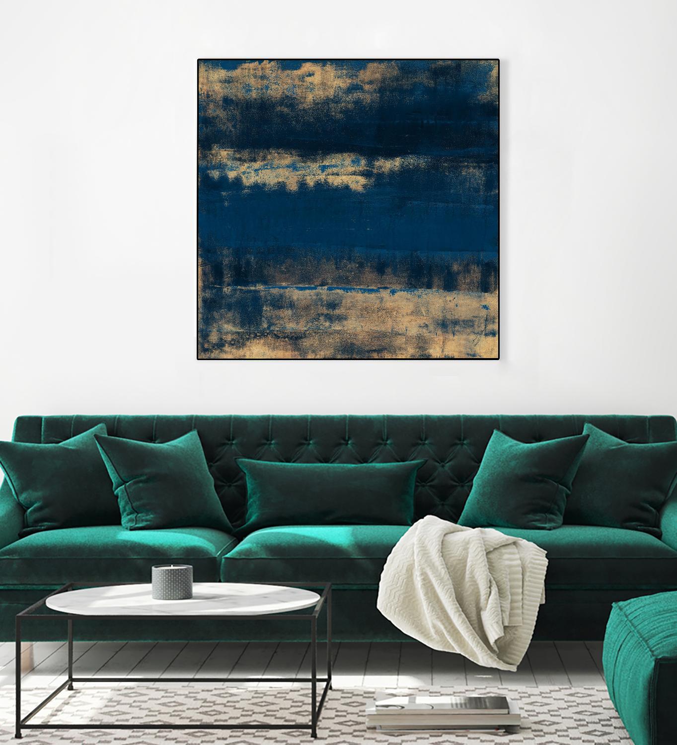 Sea Of Blue And Gold by Lanie Loreth on GIANT ART - abstract