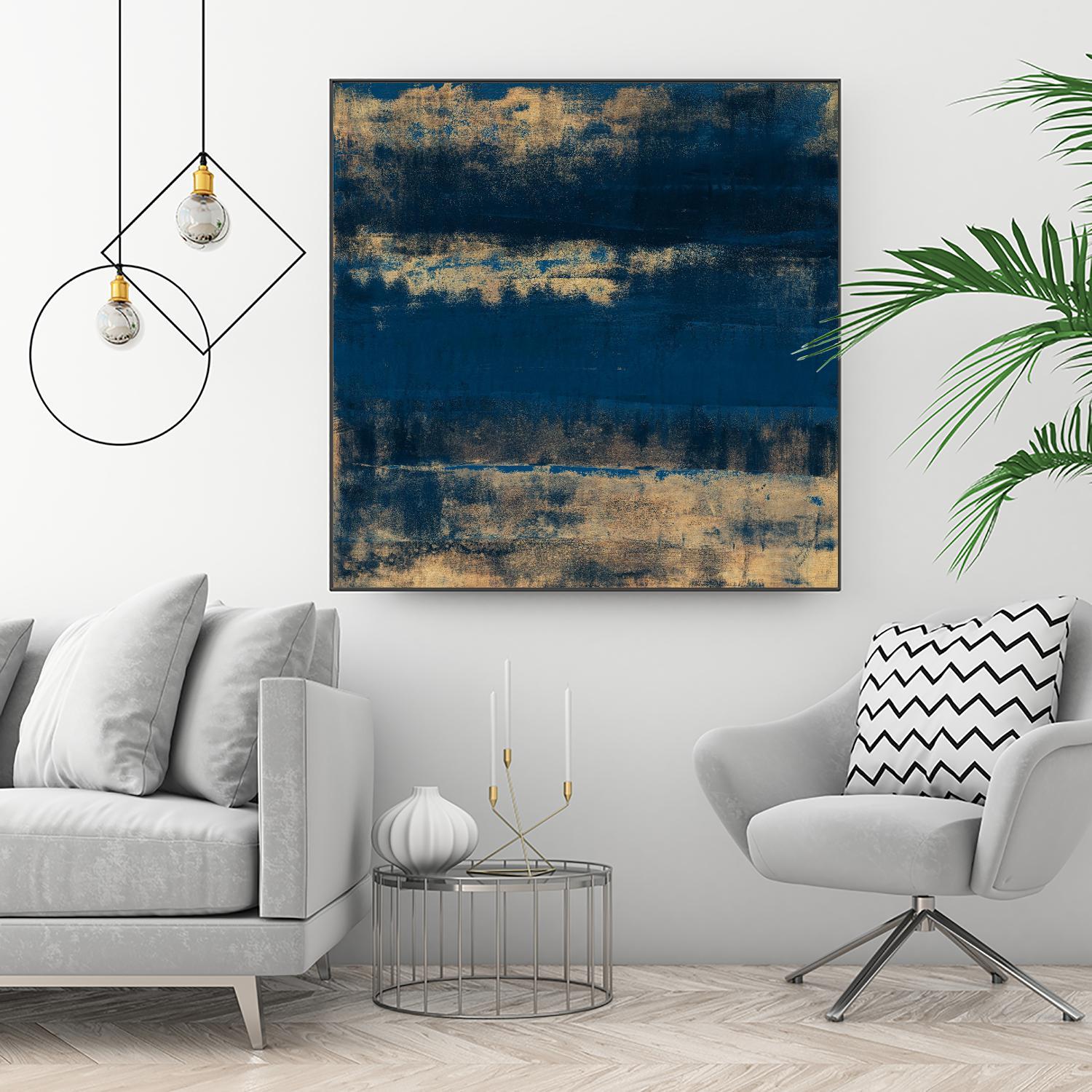 Sea Of Blue And Gold by Lanie Loreth on GIANT ART - abstract