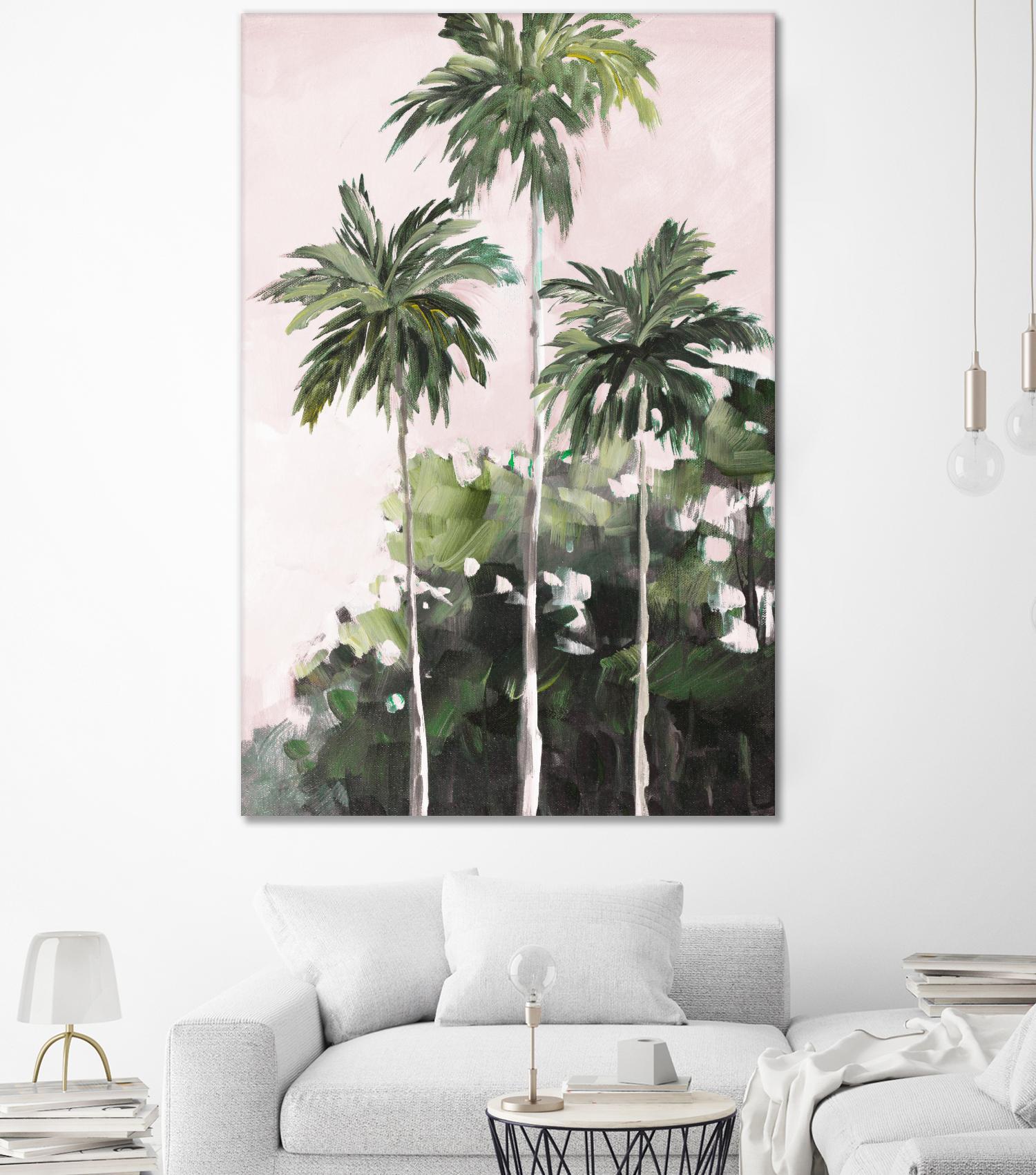 Palms Under A Pink Sky by Jane Slivka on GIANT ART - palms coastal