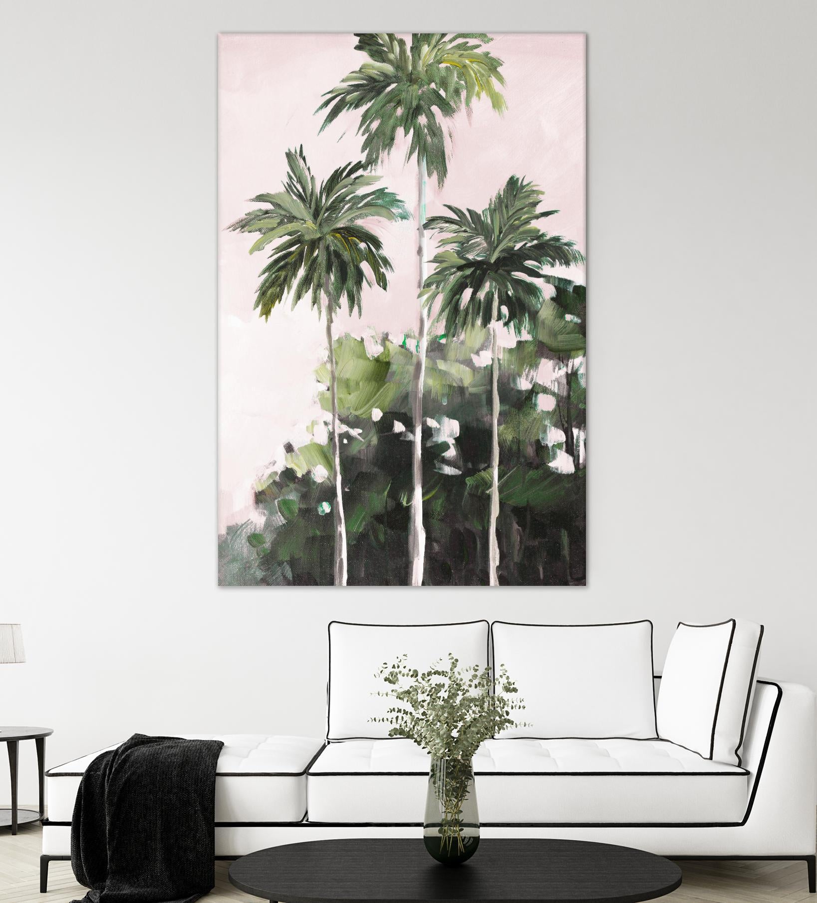 Palms Under A Pink Sky by Jane Slivka on GIANT ART - palms coastal