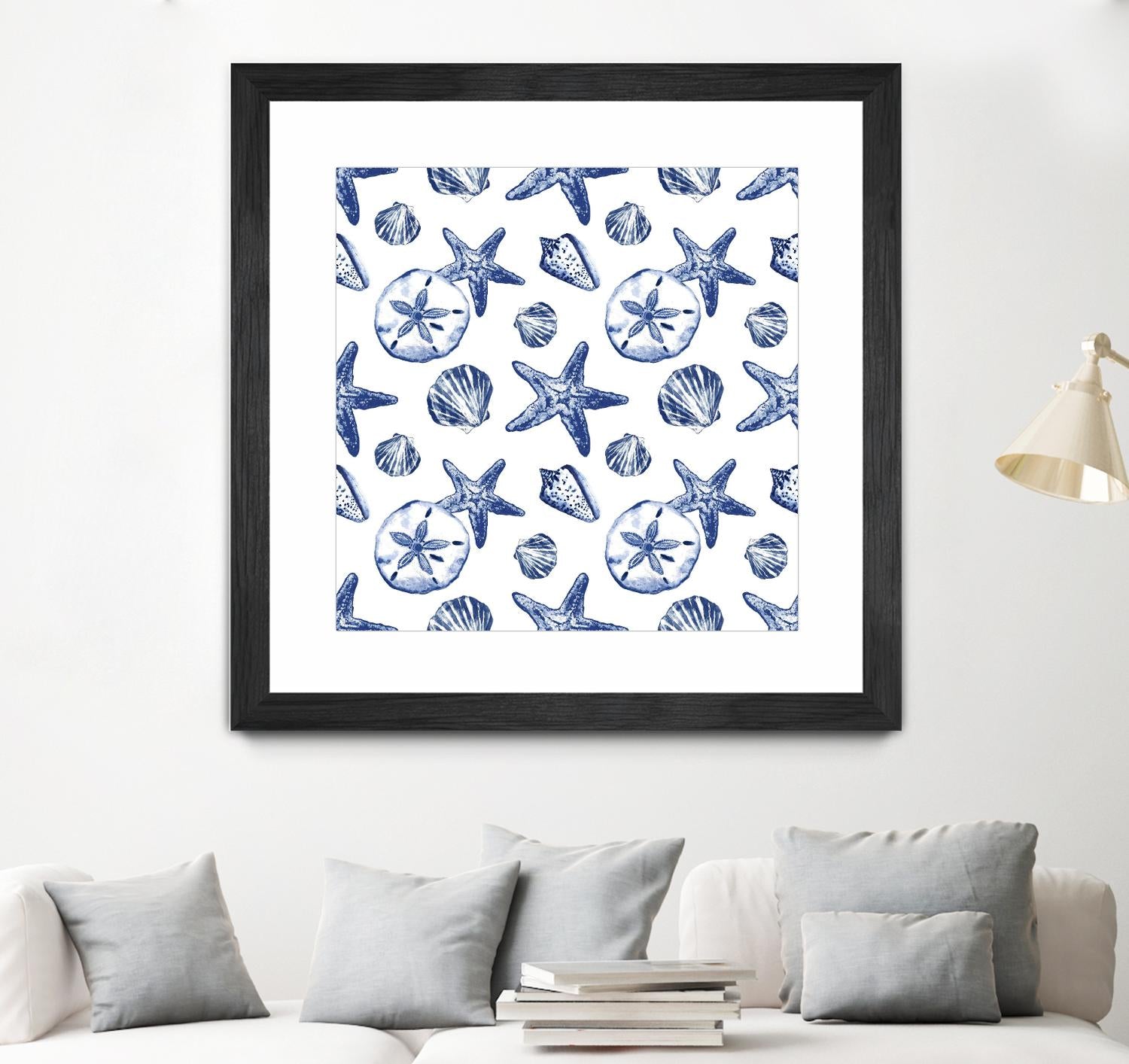 Deep Ocean Treasures White Pattern by Janice Gaynor on GIANT ART - coastal pattern