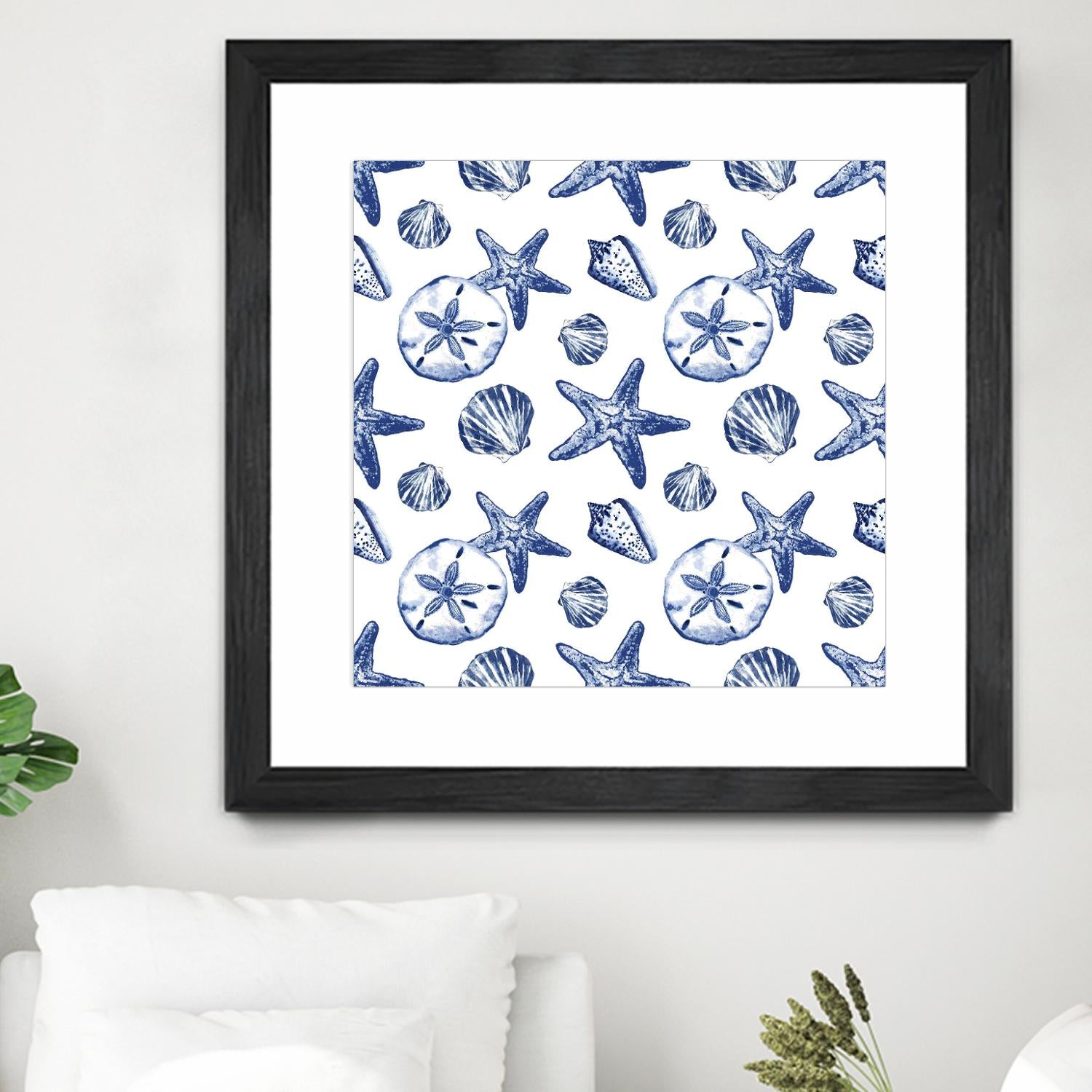 Deep Ocean Treasures White Pattern by Janice Gaynor on GIANT ART - coastal pattern