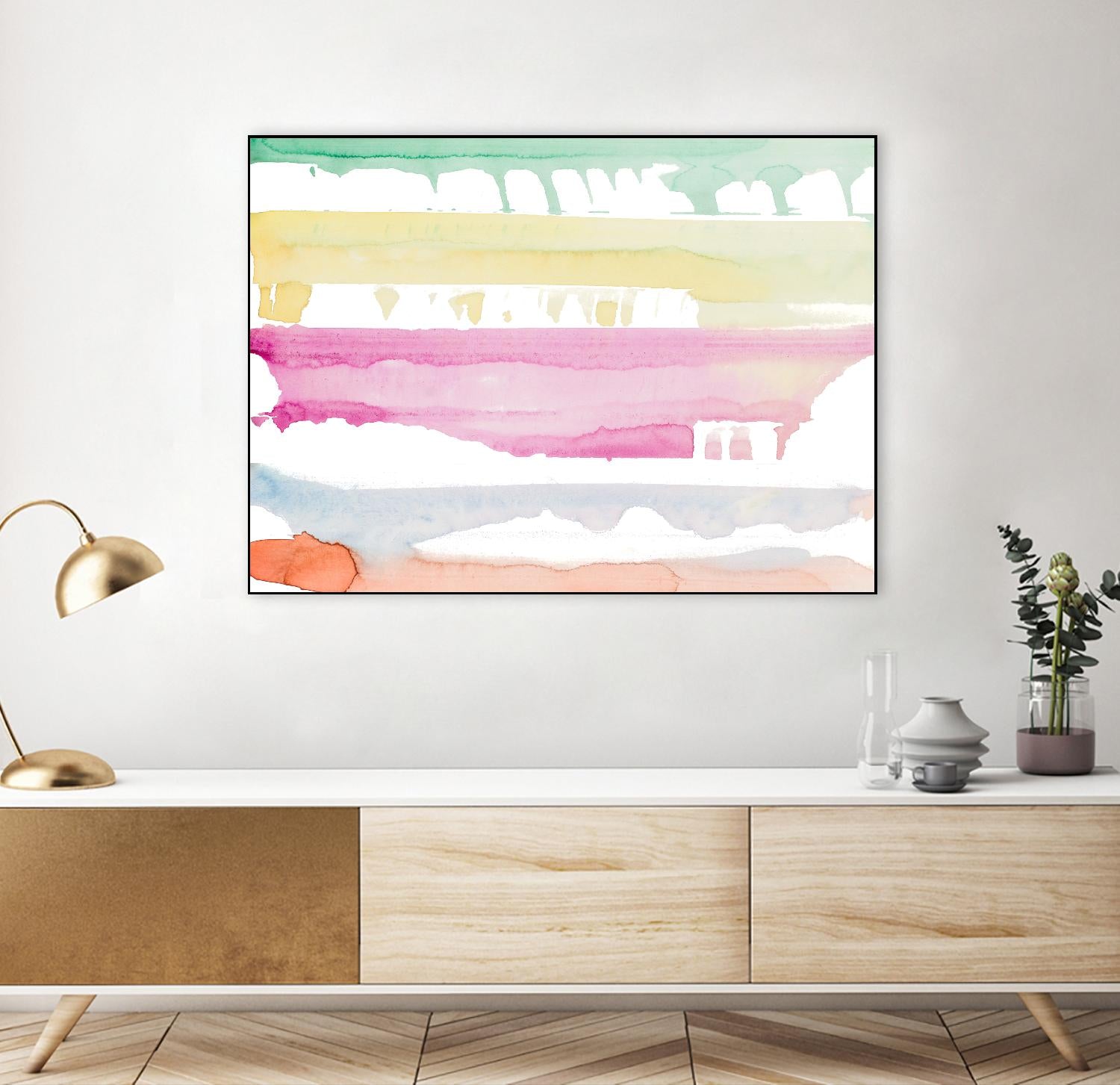 Watercolor Rainbow Abstract by Susan Bryant on GIANT ART - multi Abstract