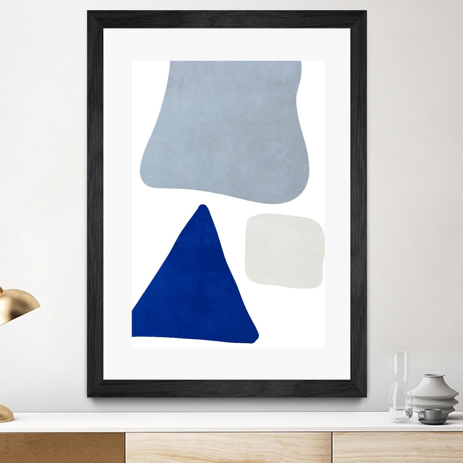 Blue Simple Shapes I by Sd Graphics Studio on GIANT ART - abstract