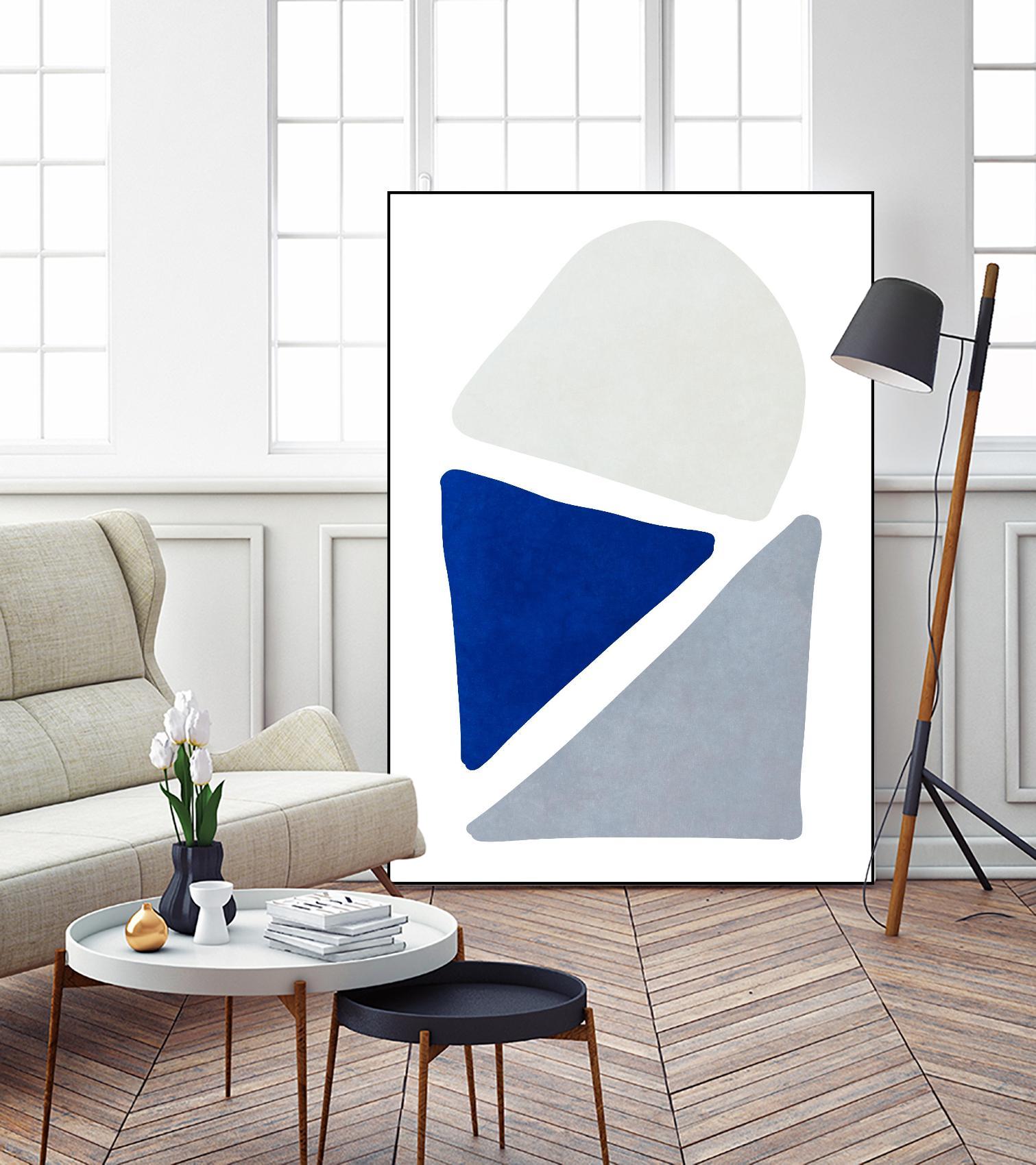 Blue Simple Shapes II by Sd Graphics Studio on GIANT ART - abstract