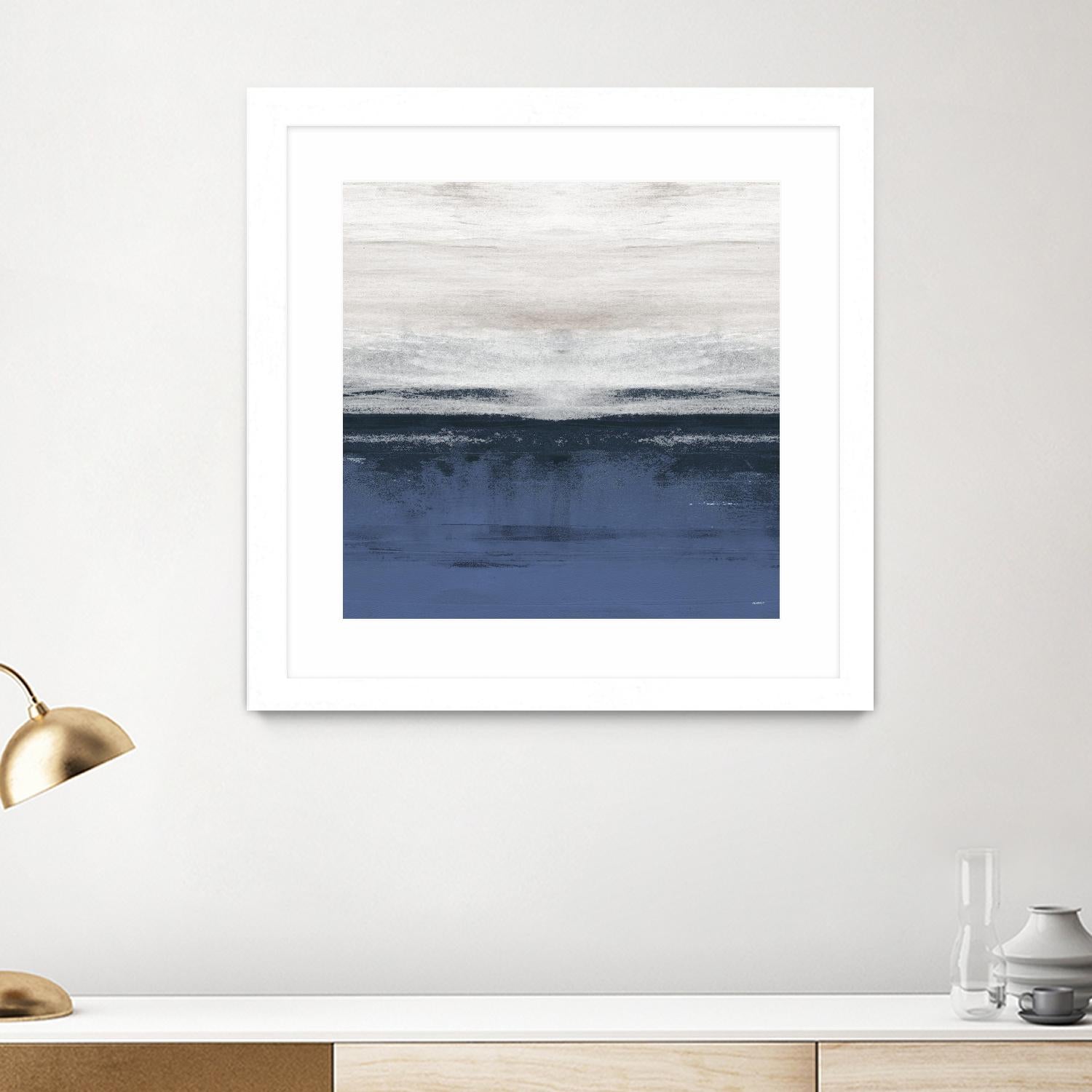 Familiar Feeling Blue Square II by Dan Meneely on GIANT ART - abstract