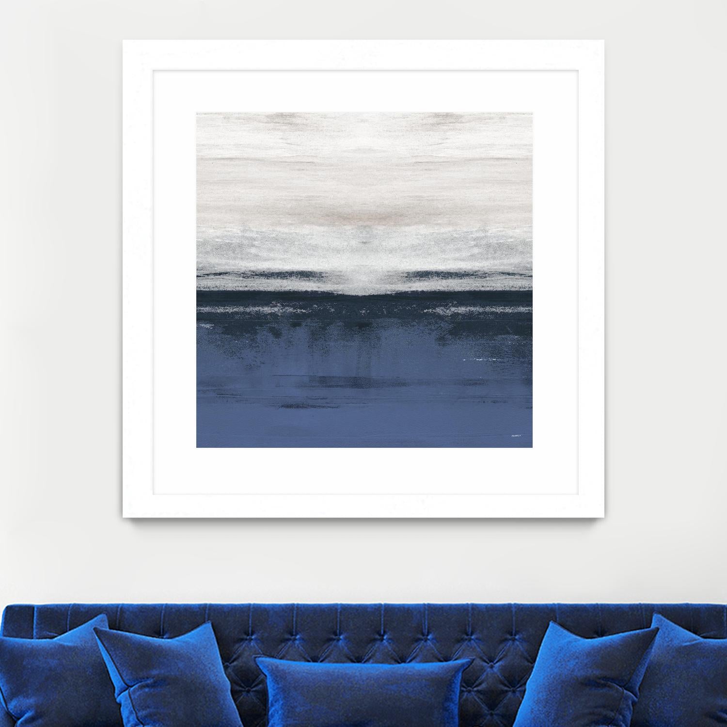 Familiar Feeling Blue Square II by Dan Meneely on GIANT ART - abstract