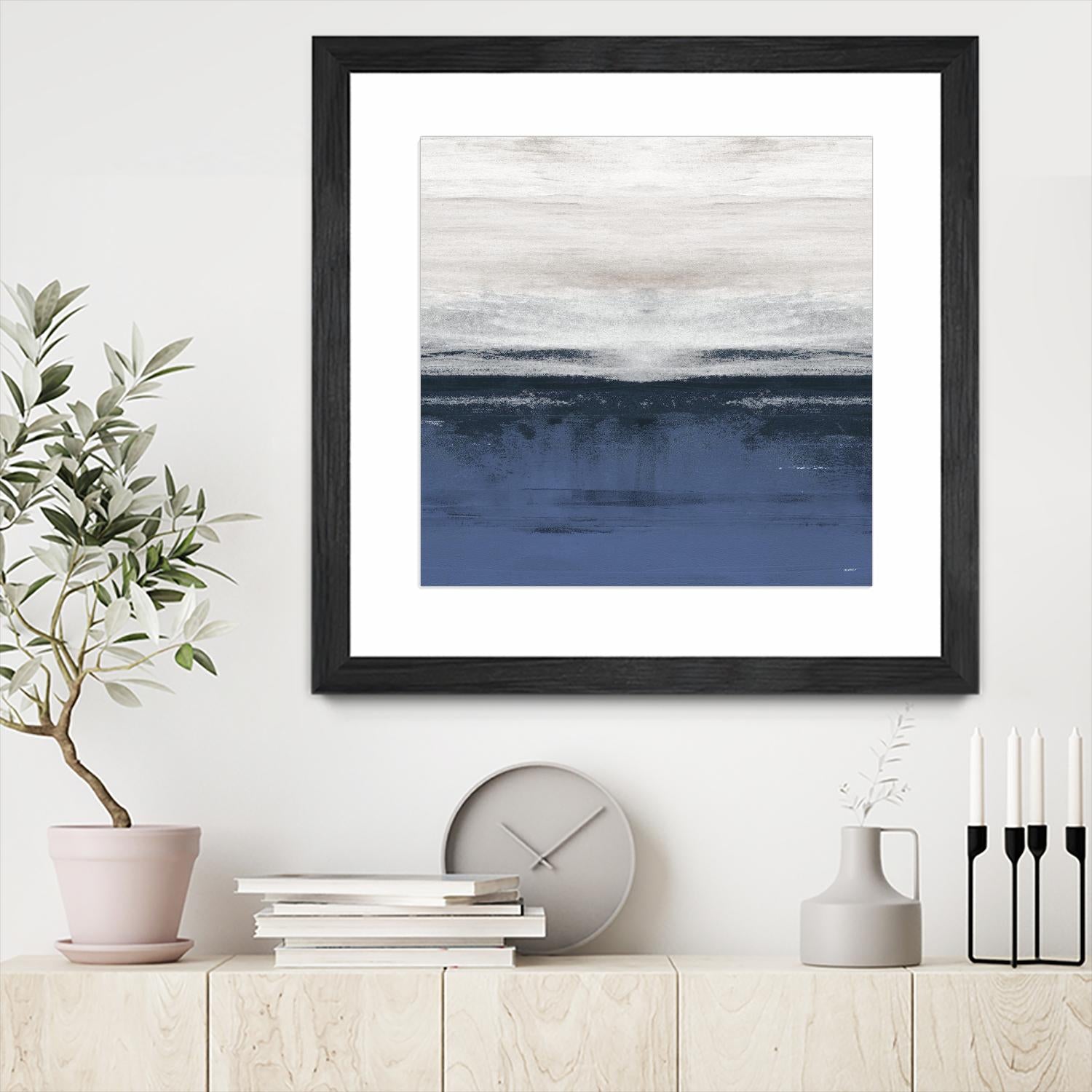 Familiar Feeling Blue Square II by Dan Meneely on GIANT ART - abstract