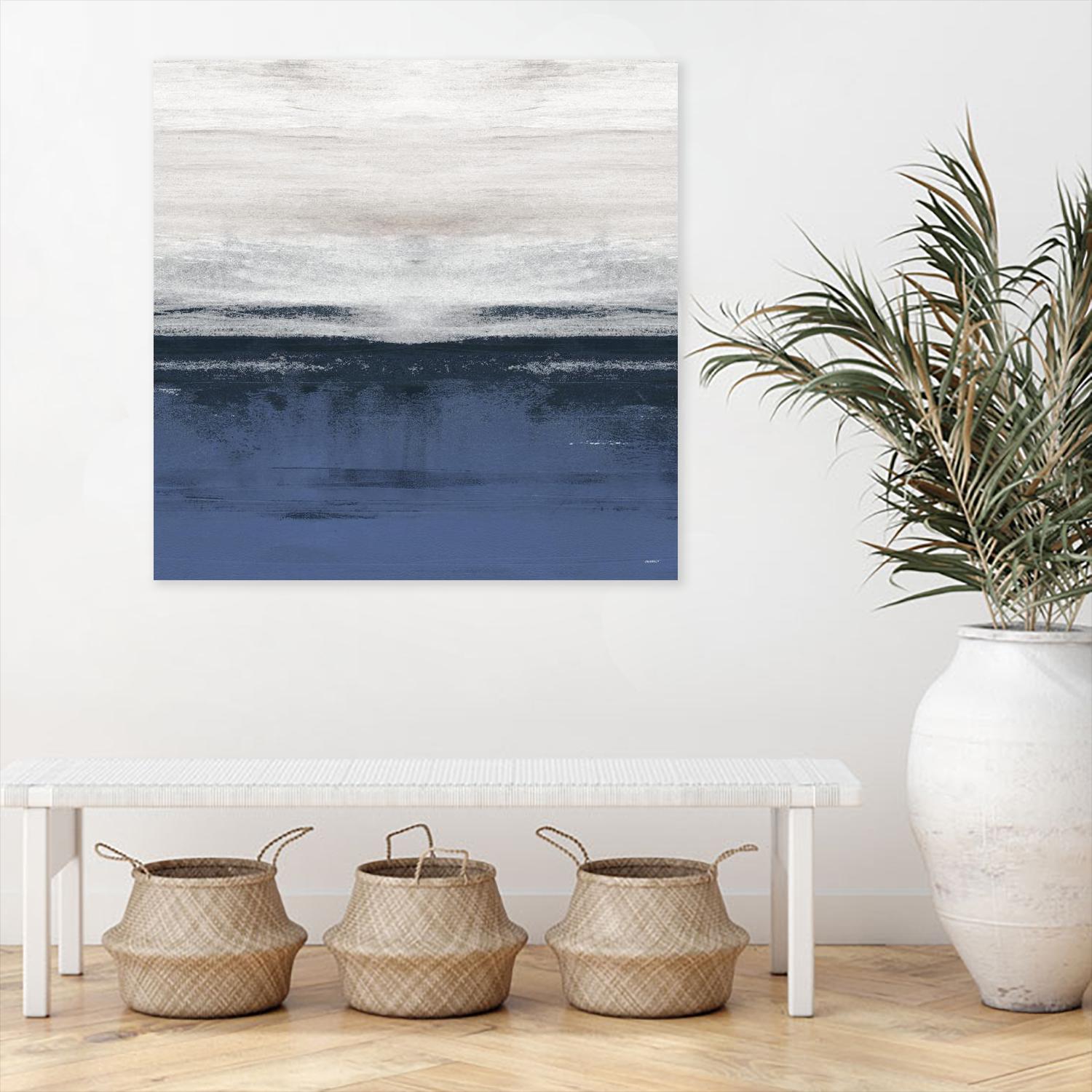 Familiar Feeling Blue Square II by Dan Meneely on GIANT ART - abstract