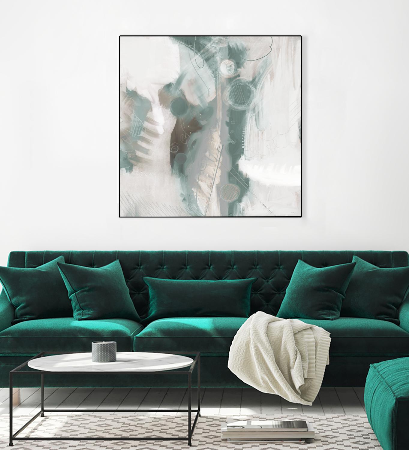 Down the River Abstract I by Dan Meneely on GIANT ART - green Abstract