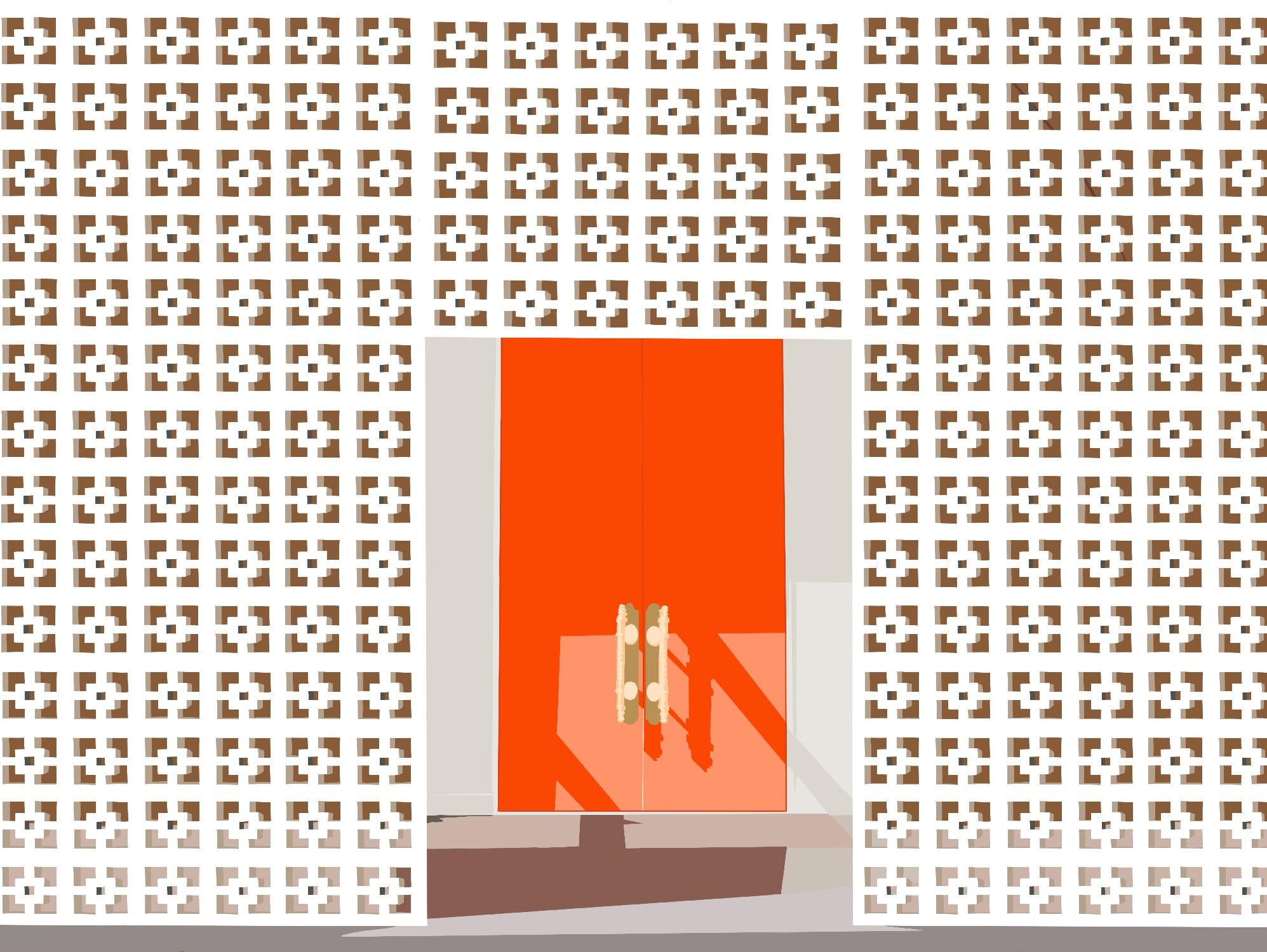 Mid Century Modern Front Door by Jen Bucheli on GIANT ART - decorative