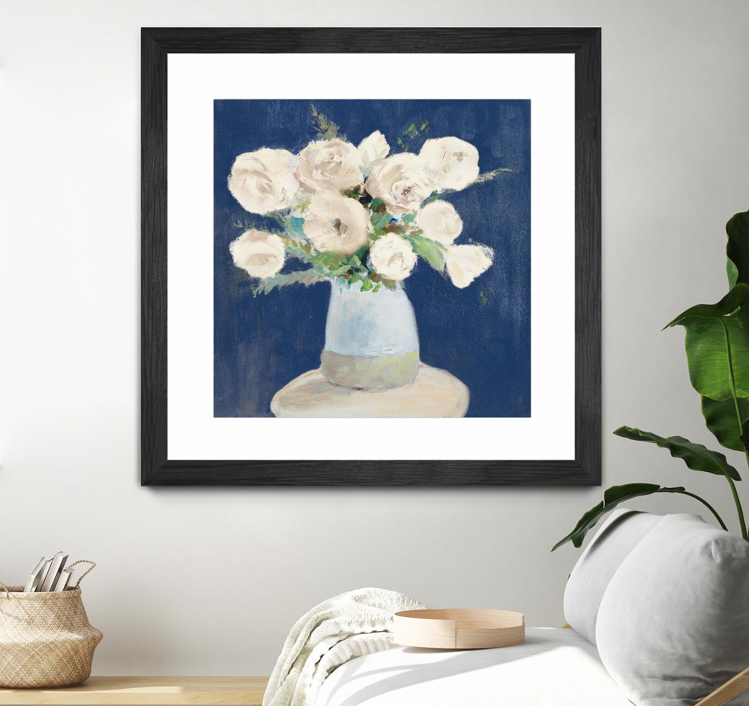 Peonies on Navy by Lanie Loreth on GIANT ART - floral