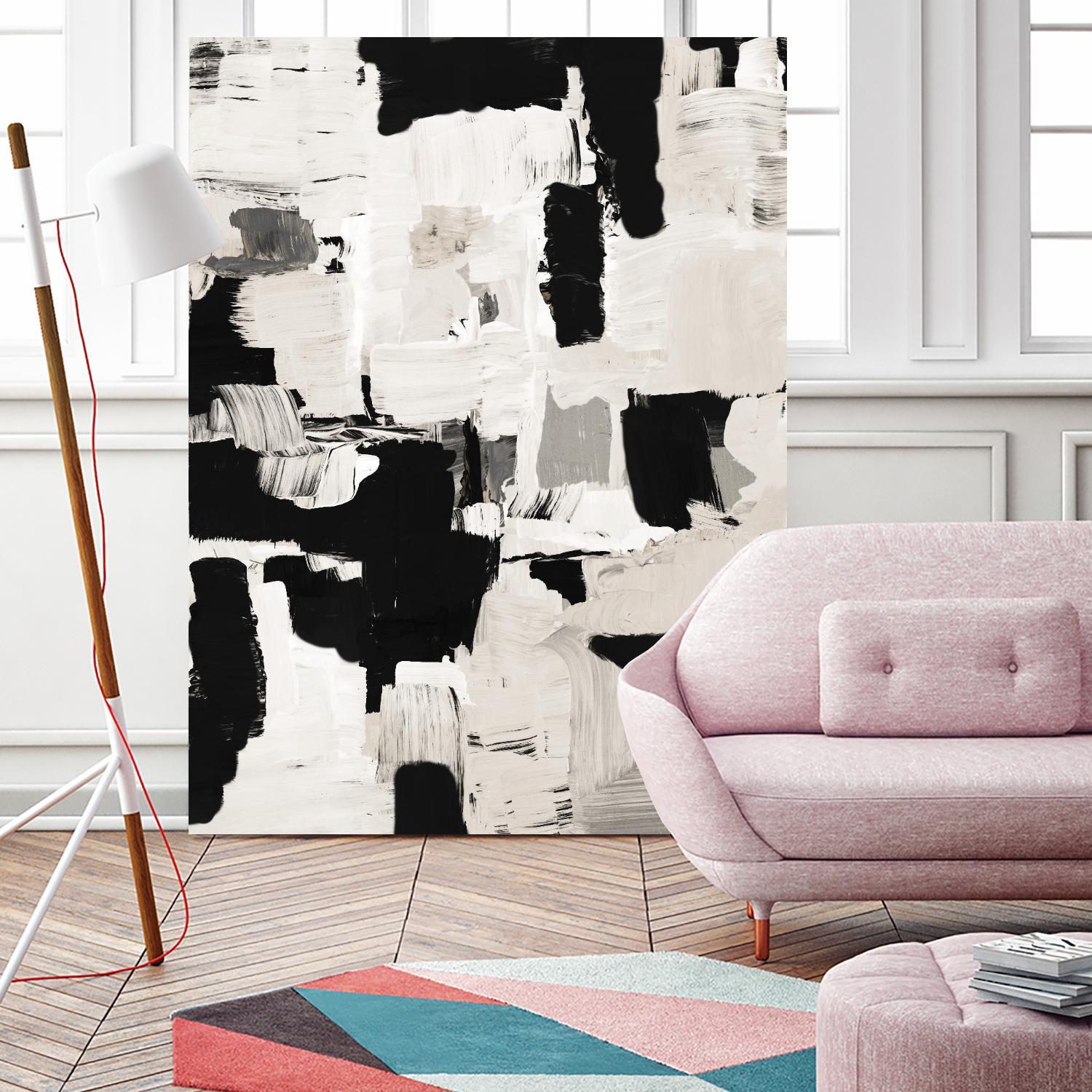 Night Peace Abstract by Lanie Loreth on GIANT ART - beige black & white white