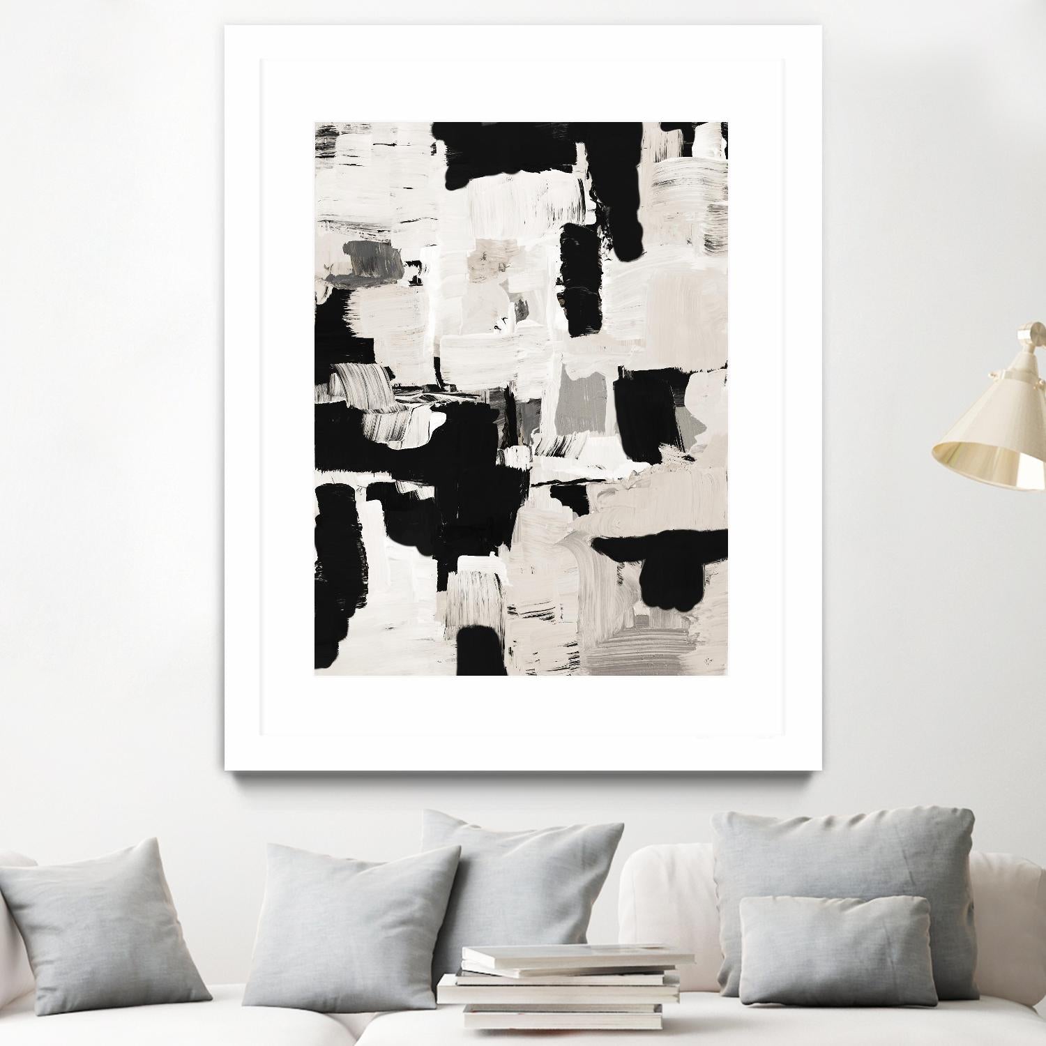 Night Peace Abstract by Lanie Loreth on GIANT ART - beige black & white white