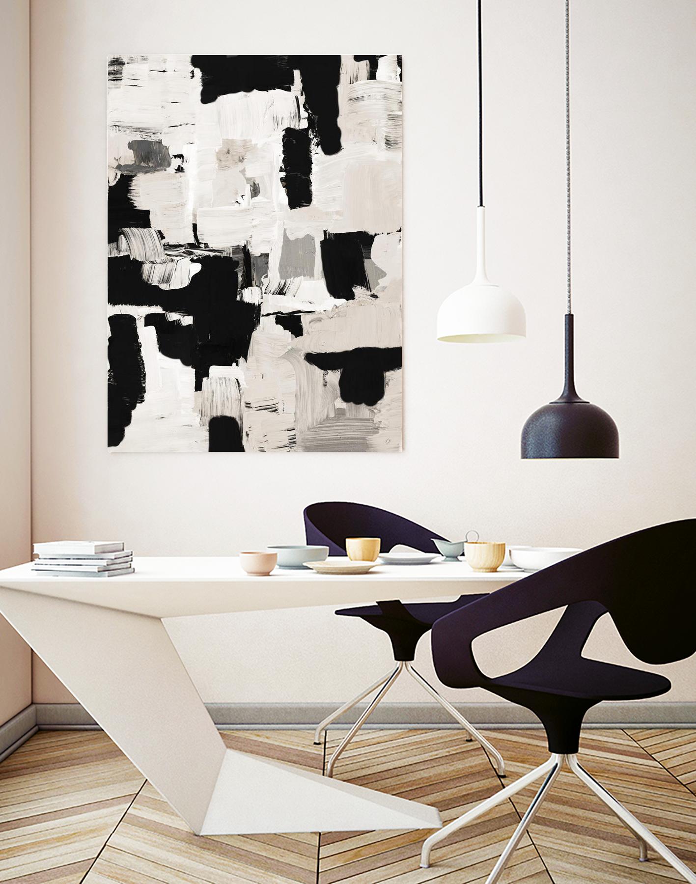 Night Peace Abstract by Lanie Loreth on GIANT ART - beige black & white white