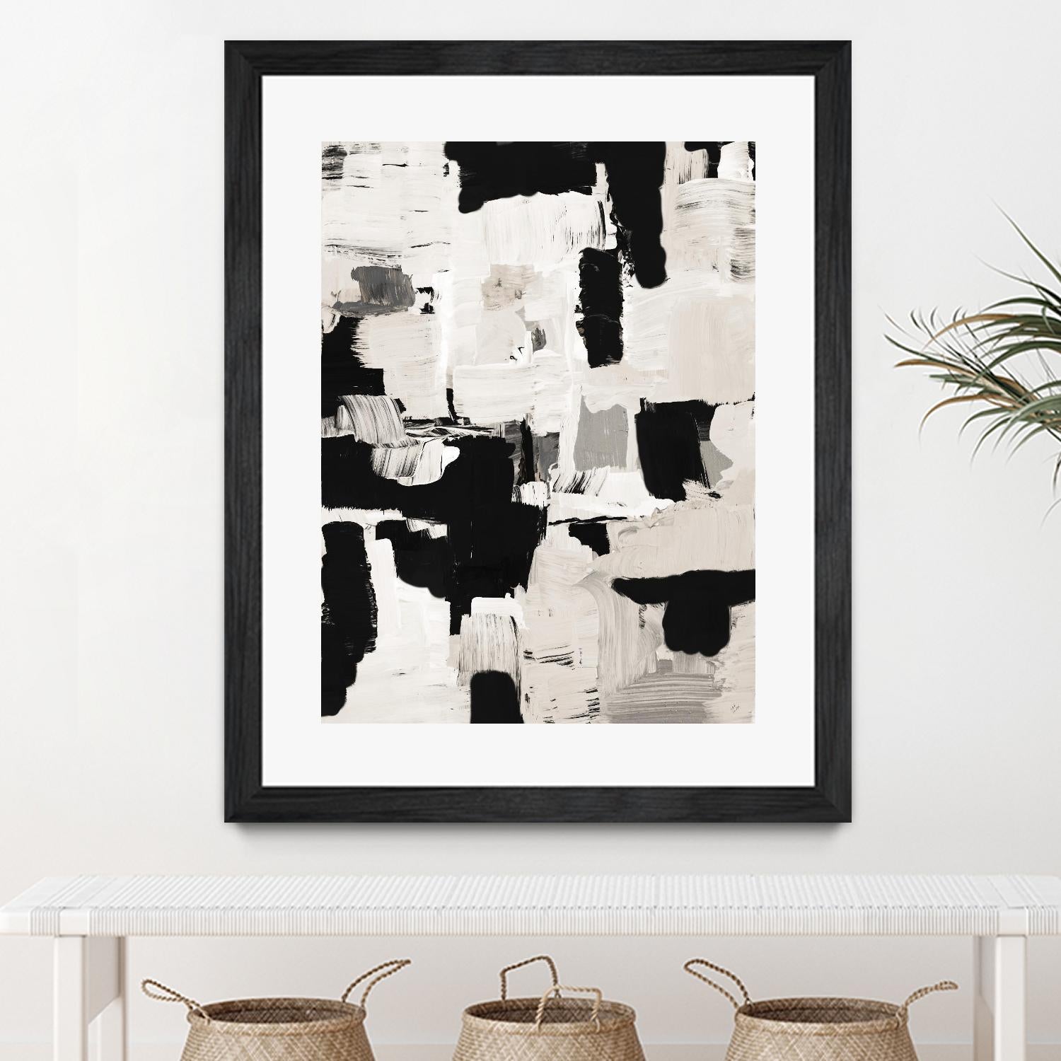 Night Peace Abstract by Lanie Loreth on GIANT ART - beige black & white white