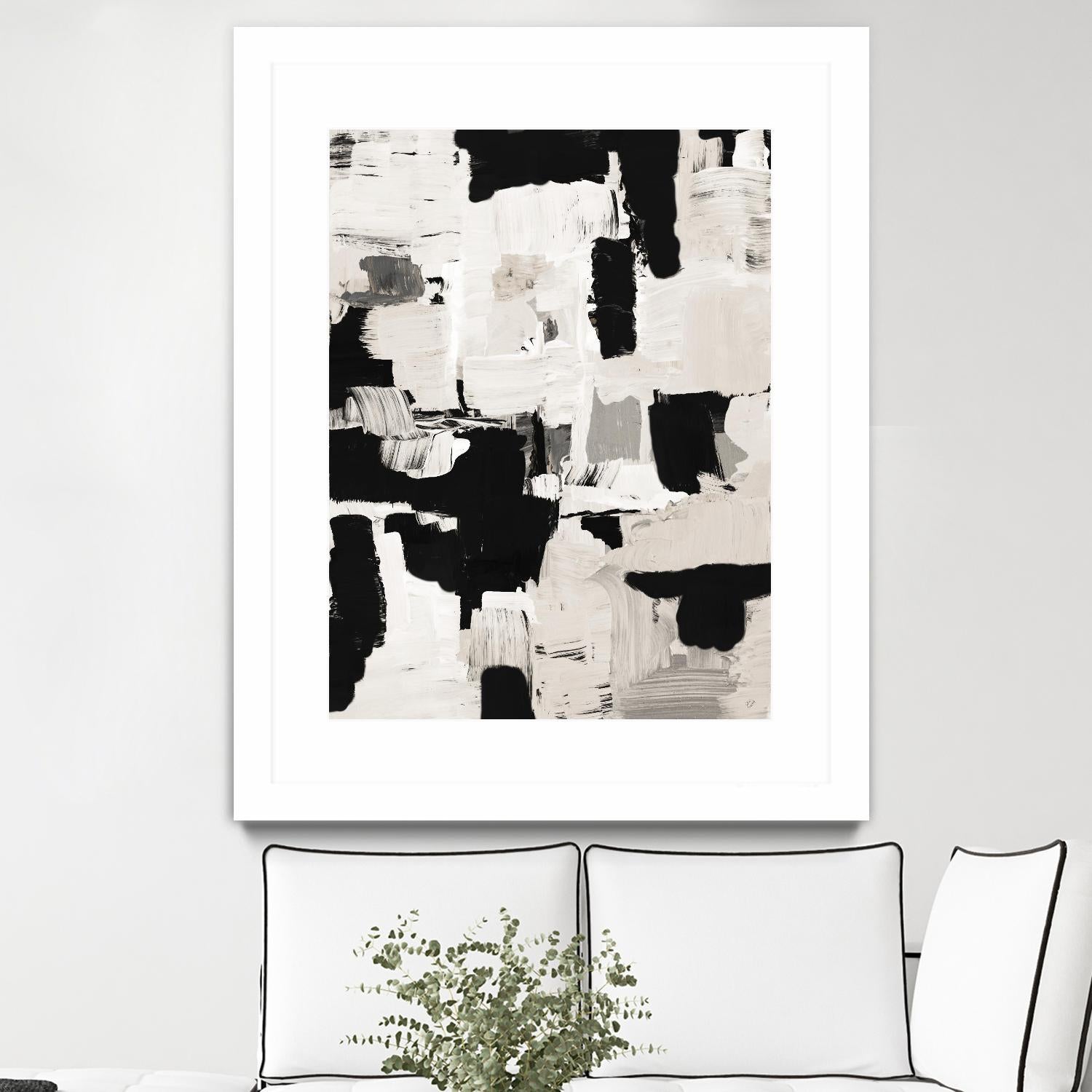 Night Peace Abstract by Lanie Loreth on GIANT ART - beige black & white white
