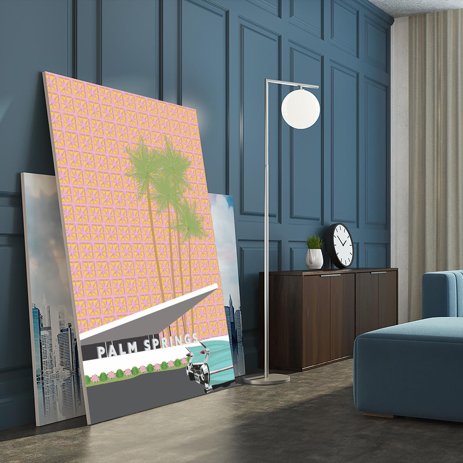 Palm Springs With Convertible by Jen Bucheli on GIANT ART - travel decorative