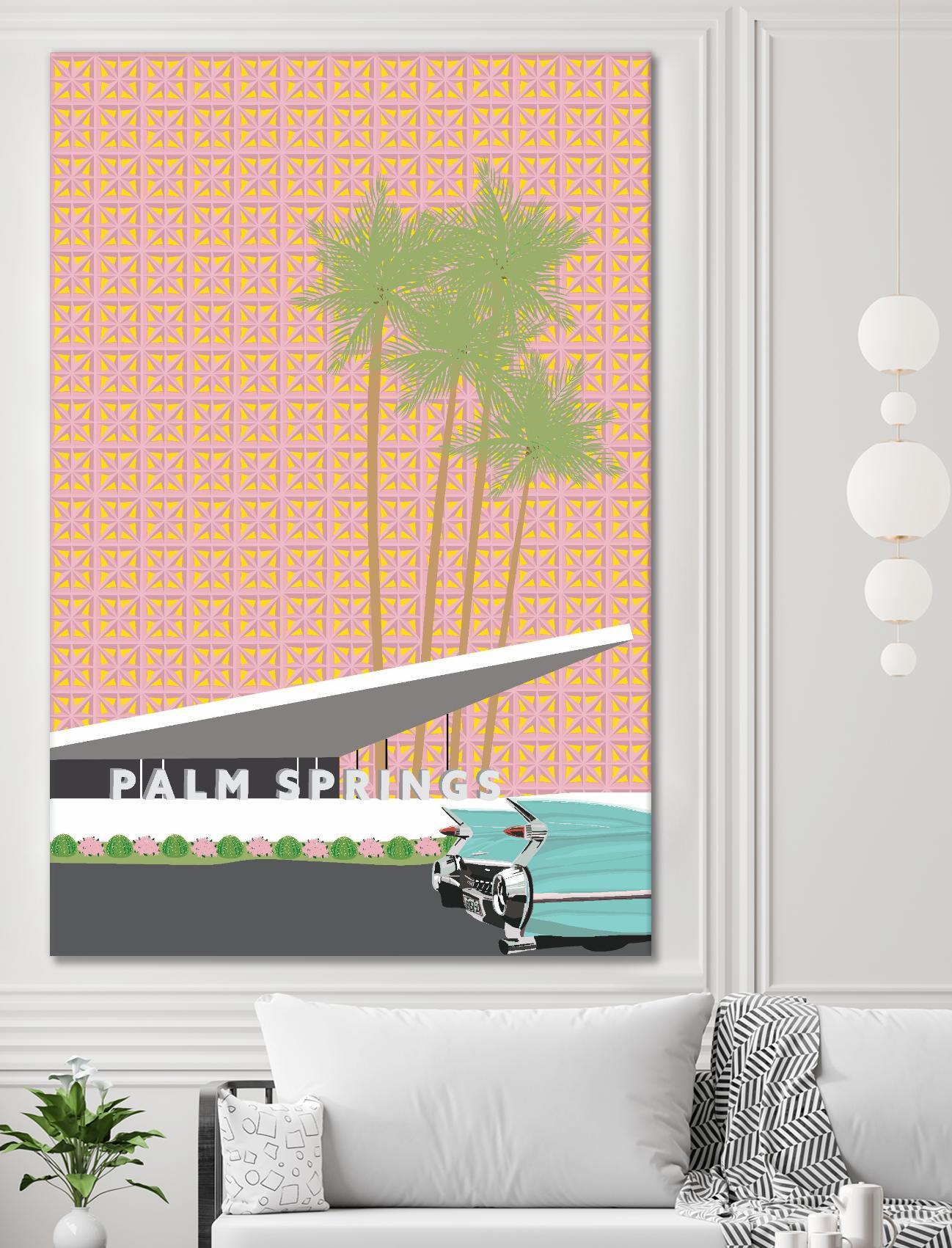 Palm Springs With Convertible by Jen Bucheli on GIANT ART - travel decorative