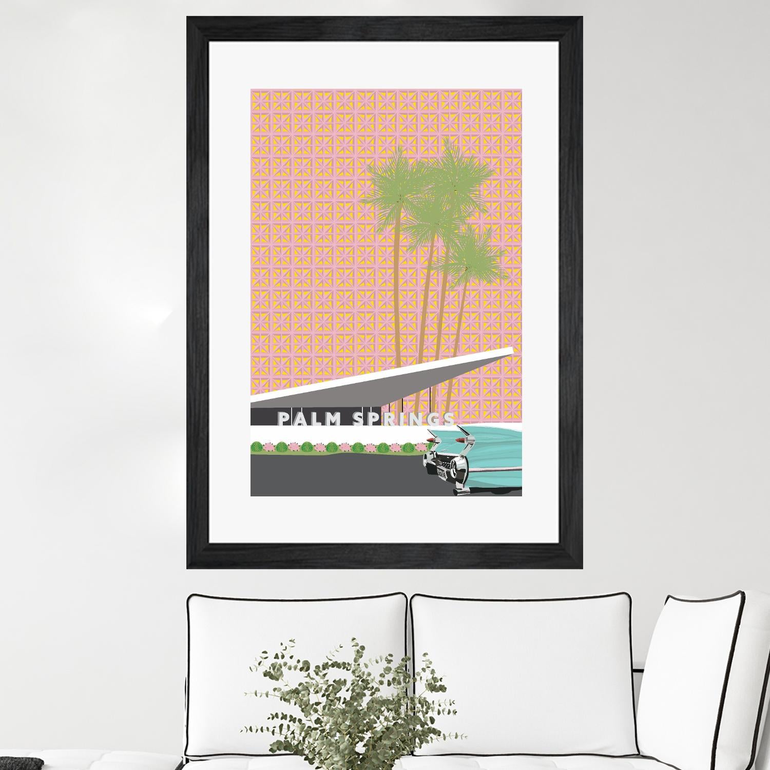 Palm Springs With Convertible by Jen Bucheli on GIANT ART - travel decorative