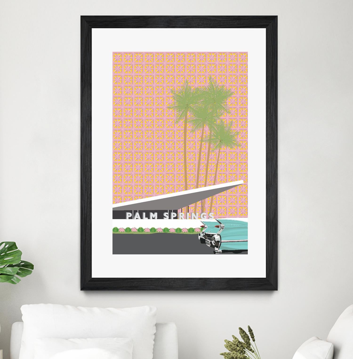 Palm Springs With Convertible by Jen Bucheli on GIANT ART - travel decorative