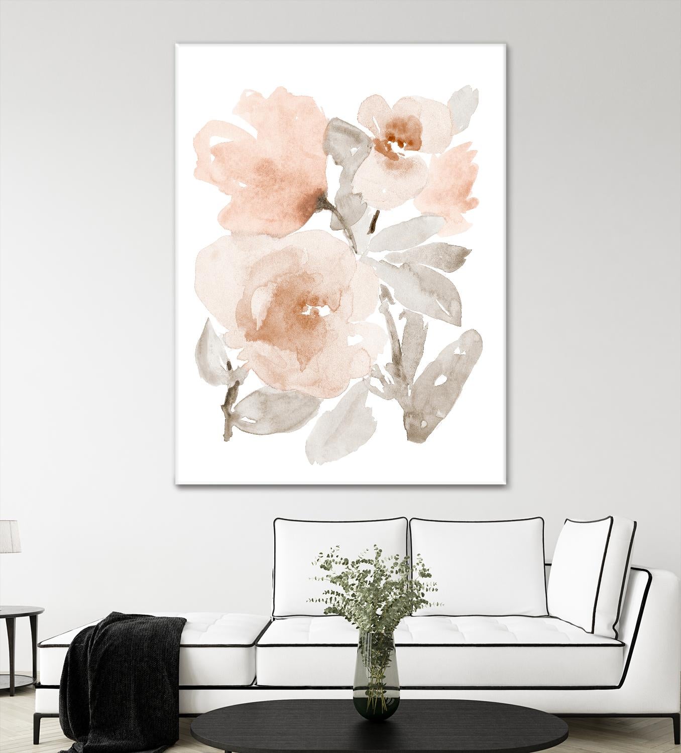 Peach Tranquil Florals I by Lanie Loreth on GIANT ART - peach floral