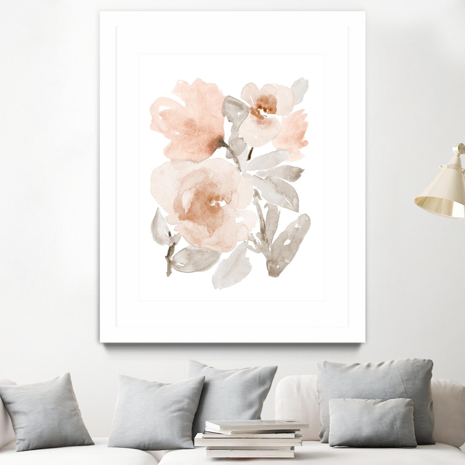 Peach Tranquil Florals I by Lanie Loreth on GIANT ART - peach floral