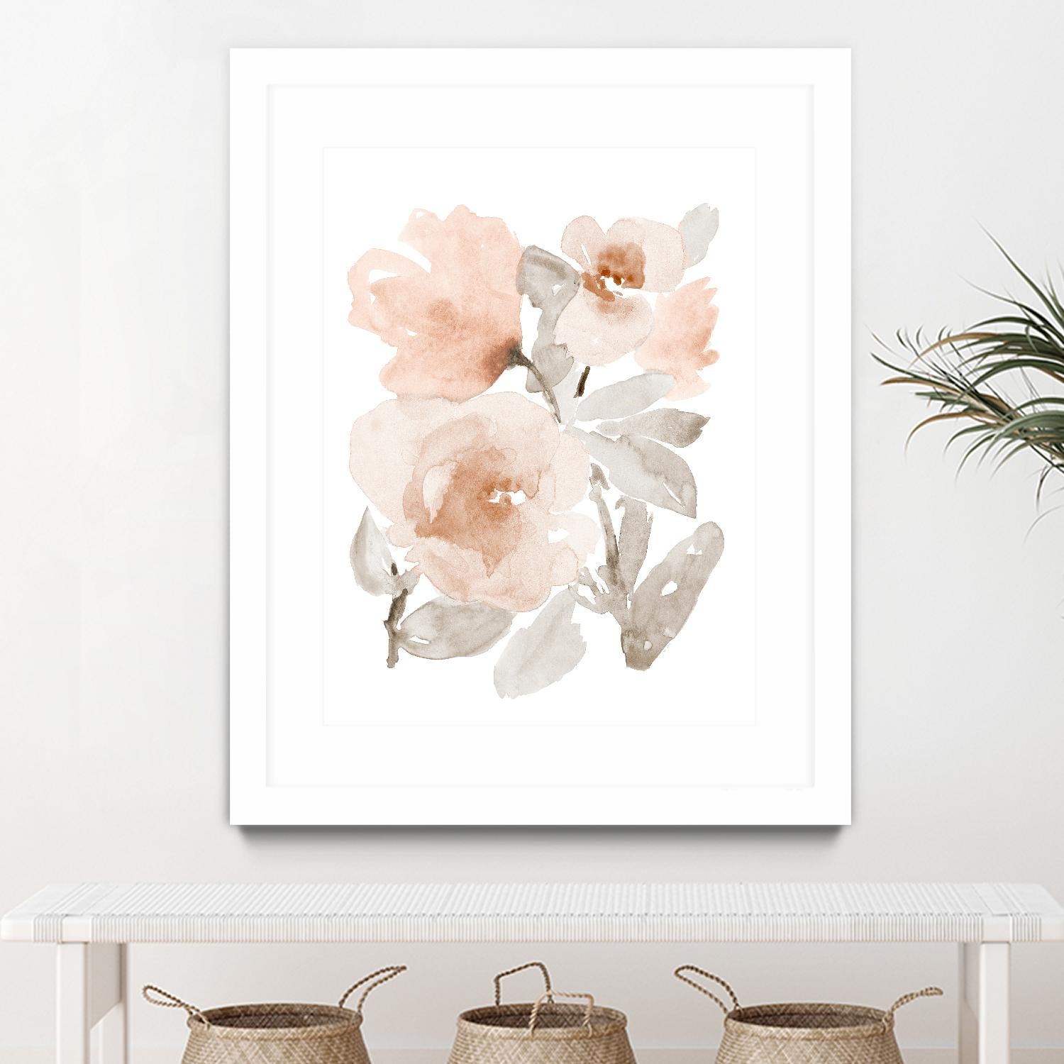 Peach Tranquil Florals I by Lanie Loreth on GIANT ART - peach floral