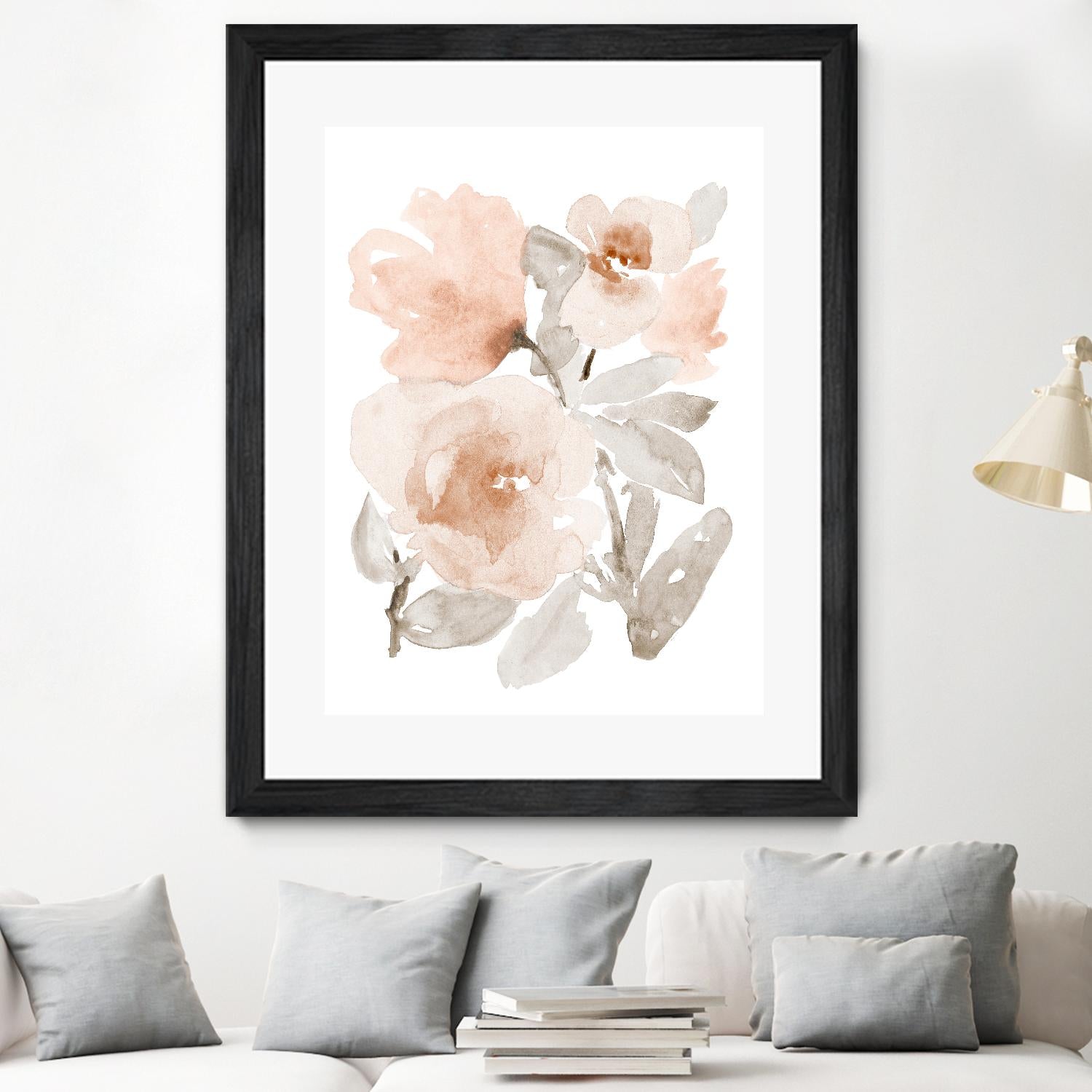 Peach Tranquil Florals I by Lanie Loreth on GIANT ART - peach floral