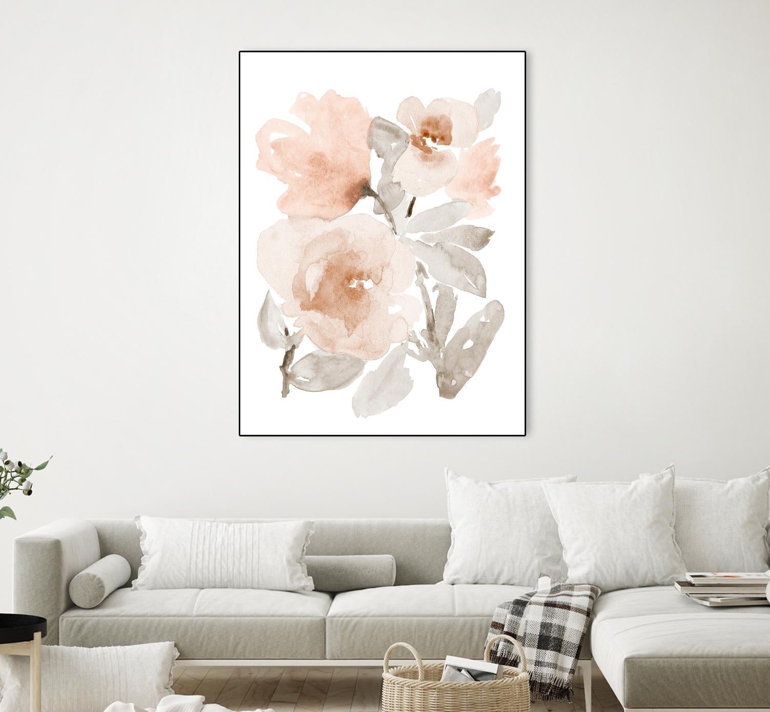 Peach Tranquil Florals I by Lanie Loreth on GIANT ART - peach floral