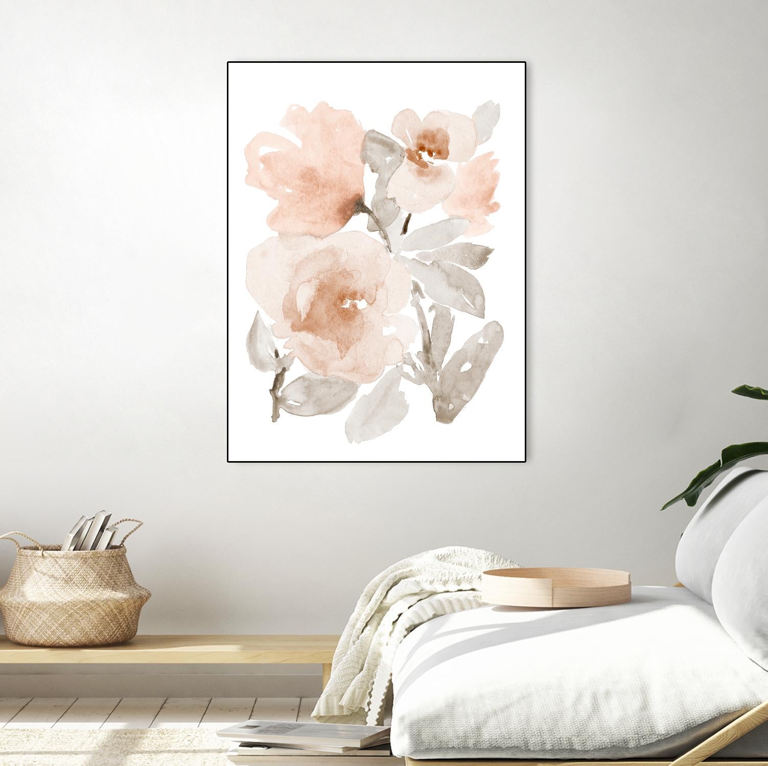 Peach Tranquil Florals I by Lanie Loreth on GIANT ART - peach floral