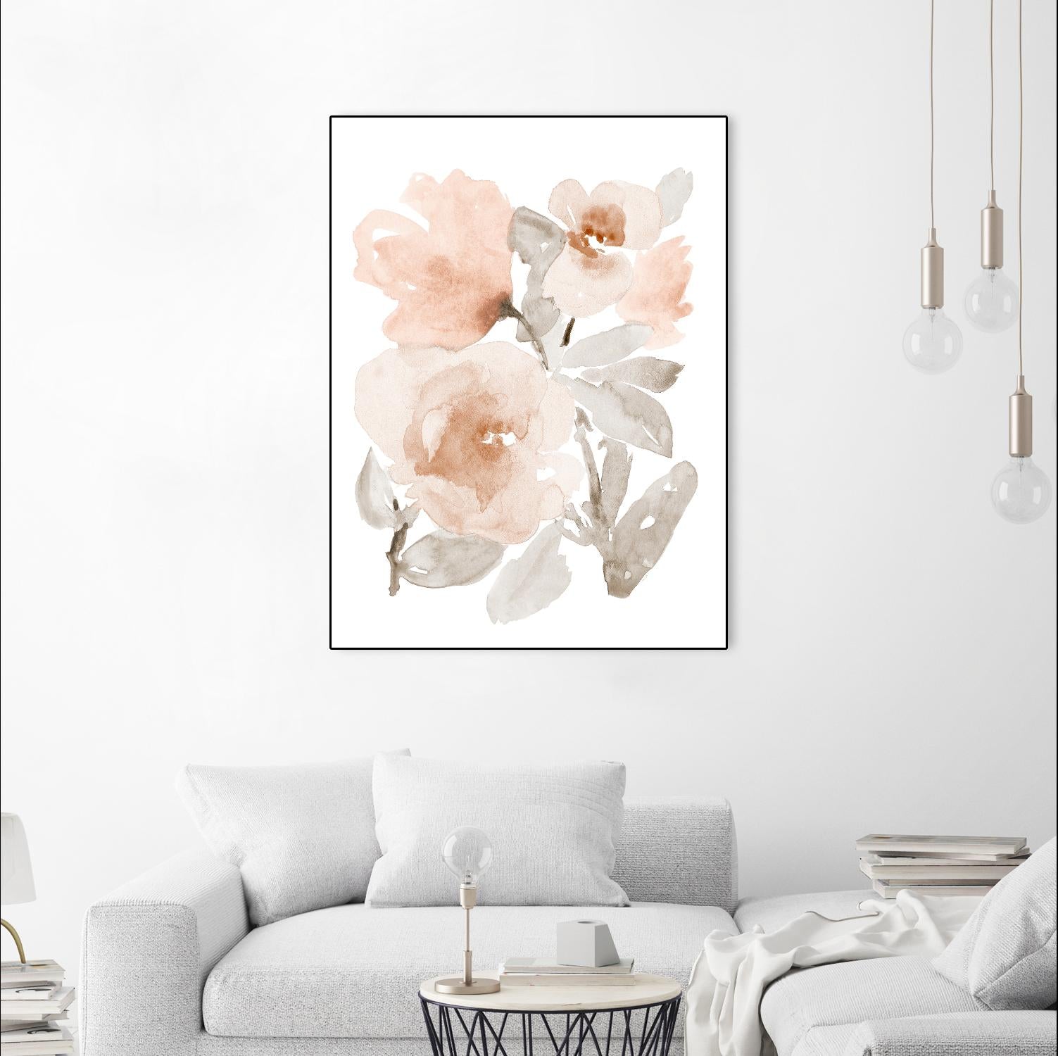 Peach Tranquil Florals I by Lanie Loreth on GIANT ART - peach floral