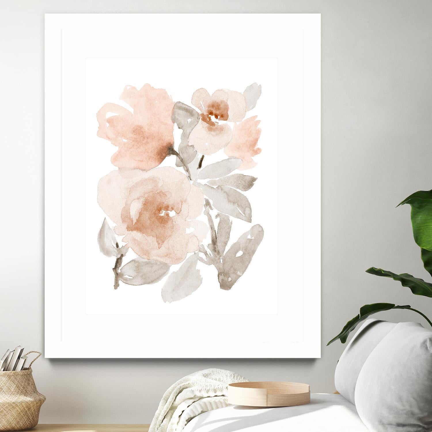 Peach Tranquil Florals I by Lanie Loreth on GIANT ART - peach floral