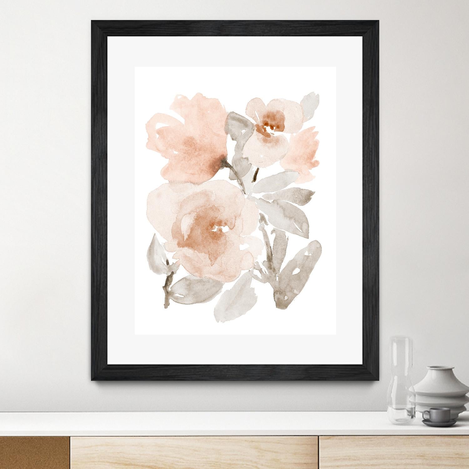 Peach Tranquil Florals I by Lanie Loreth on GIANT ART - peach floral