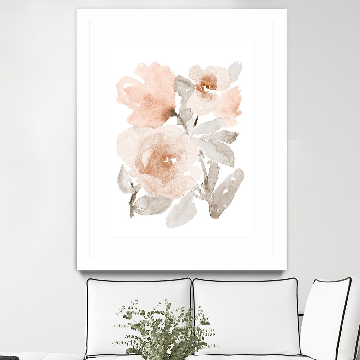 Peach Tranquil Florals I by Lanie Loreth on GIANT ART - peach floral