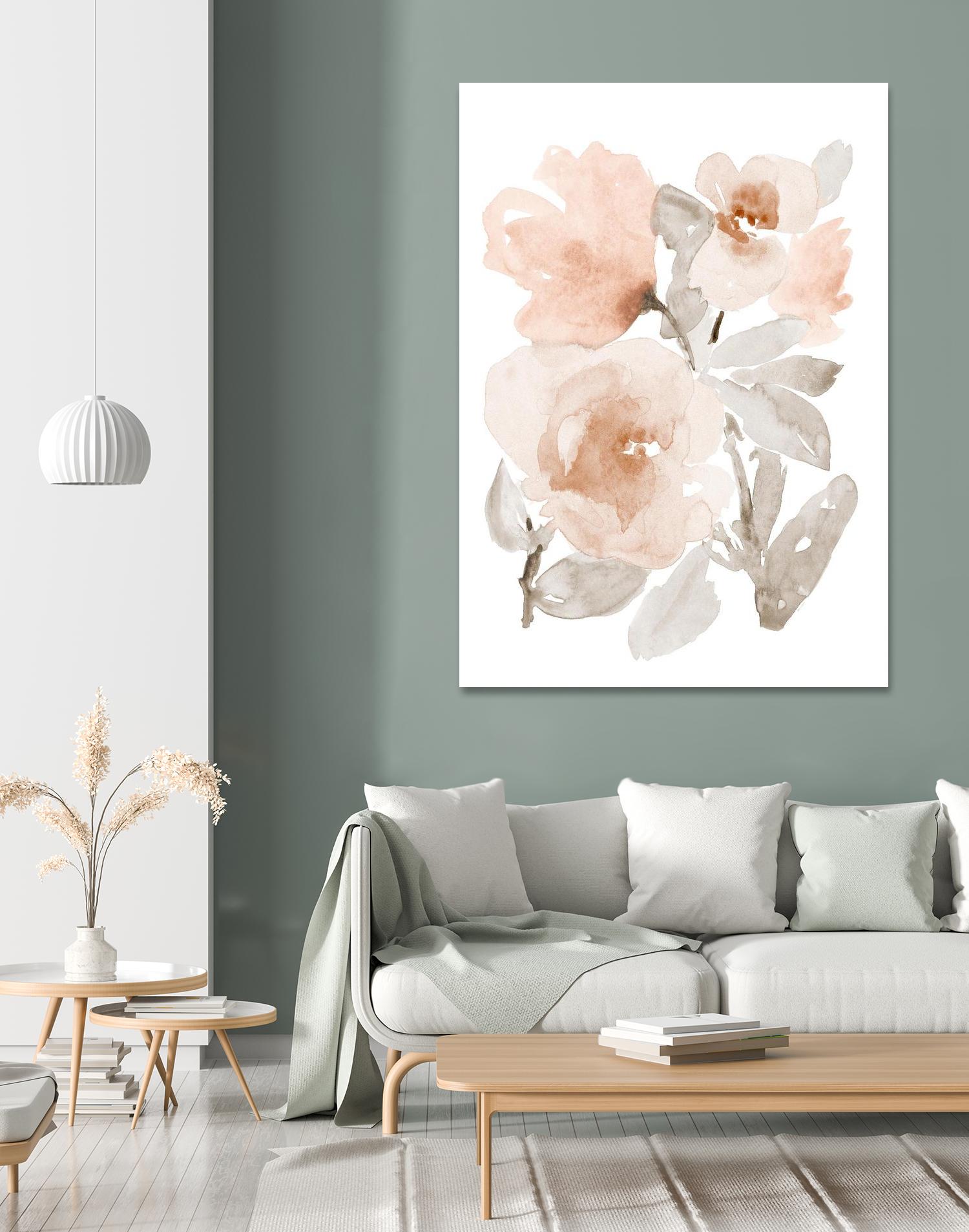 Peach Tranquil Florals I by Lanie Loreth on GIANT ART - peach floral
