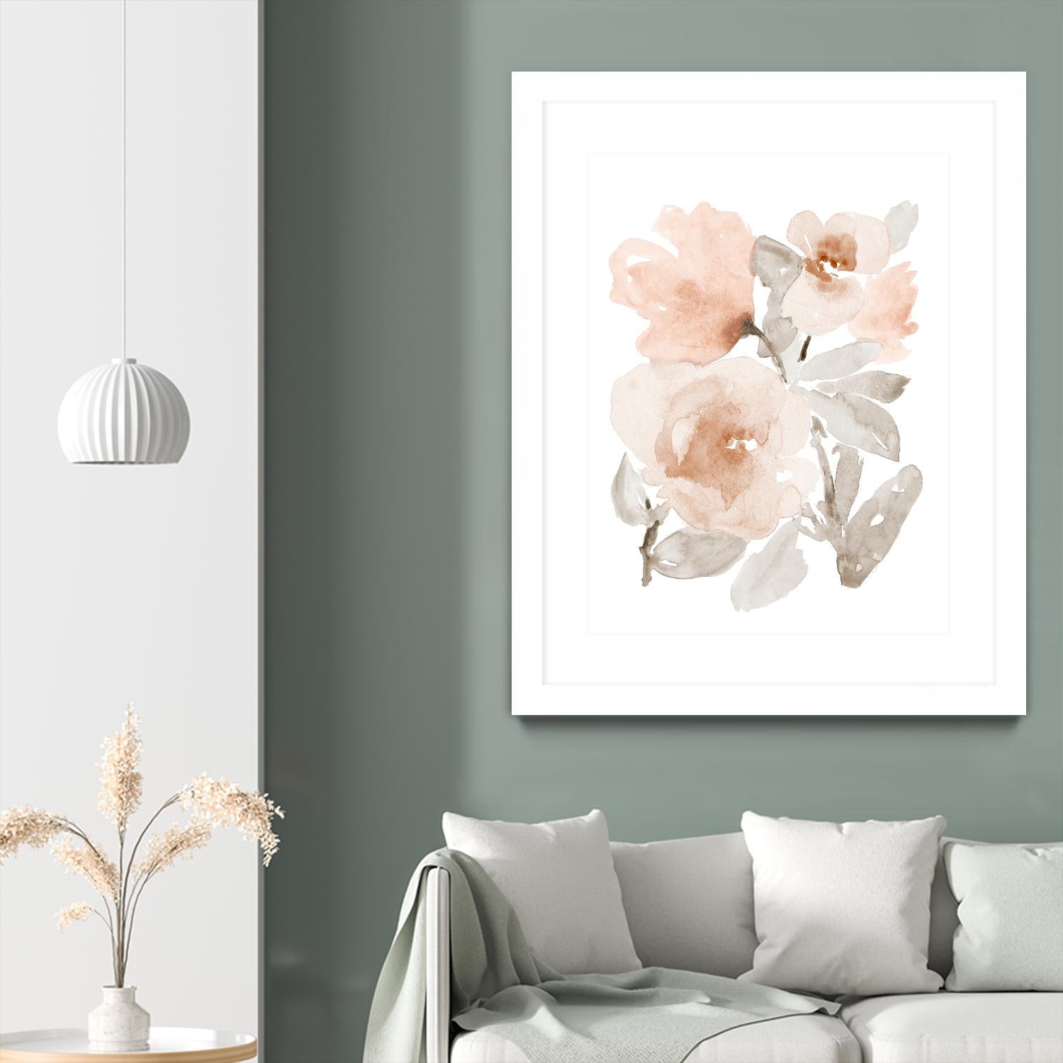 Peach Tranquil Florals I by Lanie Loreth on GIANT ART - peach floral