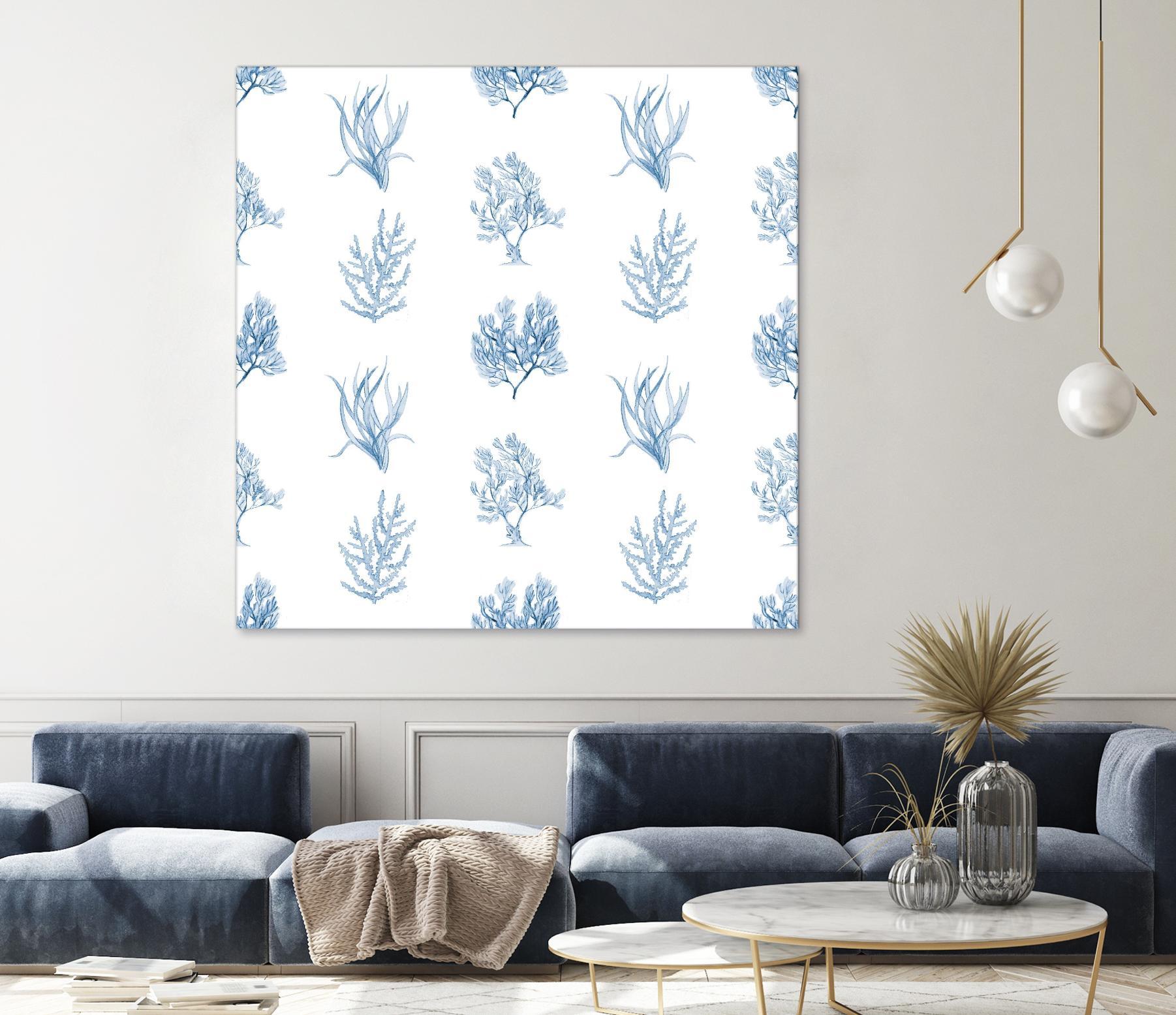 Blue Seagrass Pattern by Lanie Loreth on GIANT ART - coastal pattern