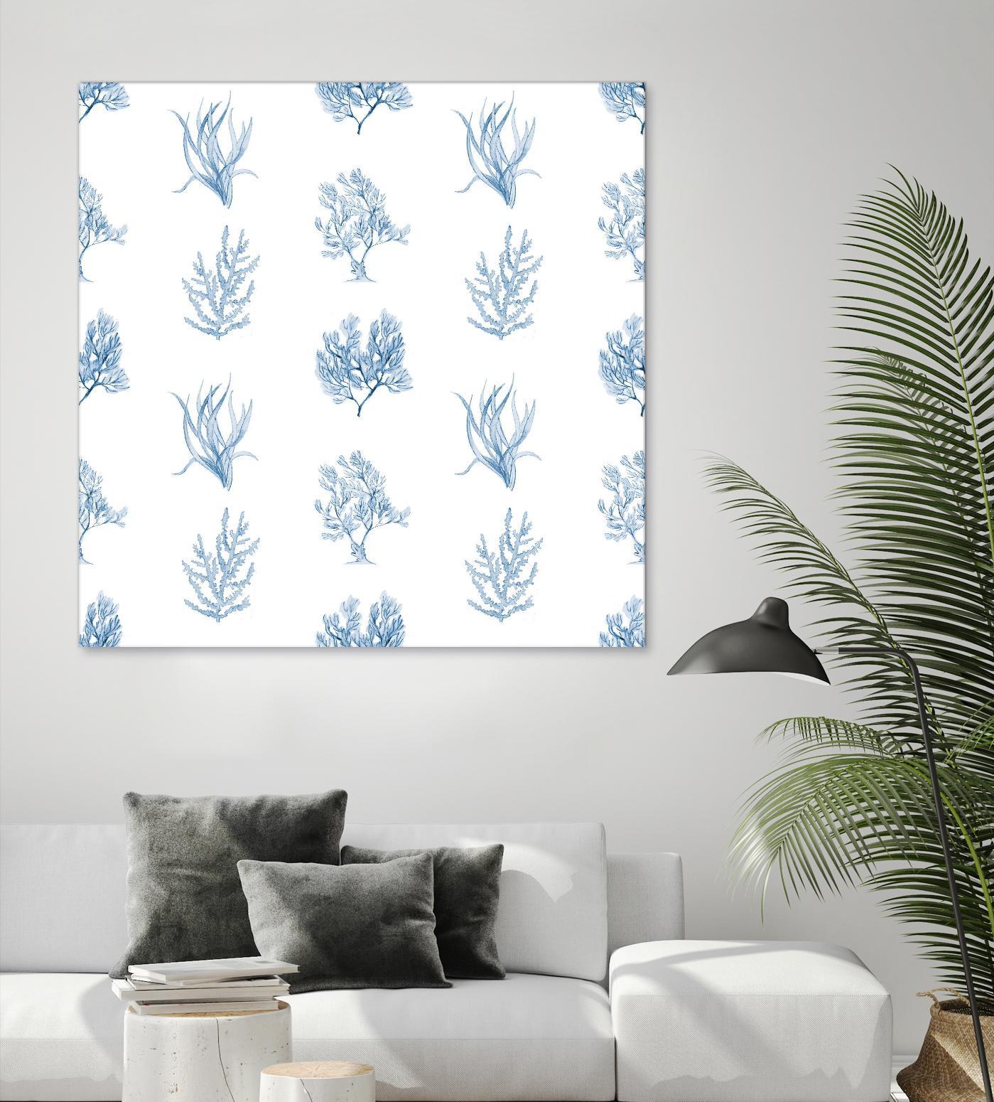 Blue Seagrass Pattern by Lanie Loreth on GIANT ART - coastal pattern