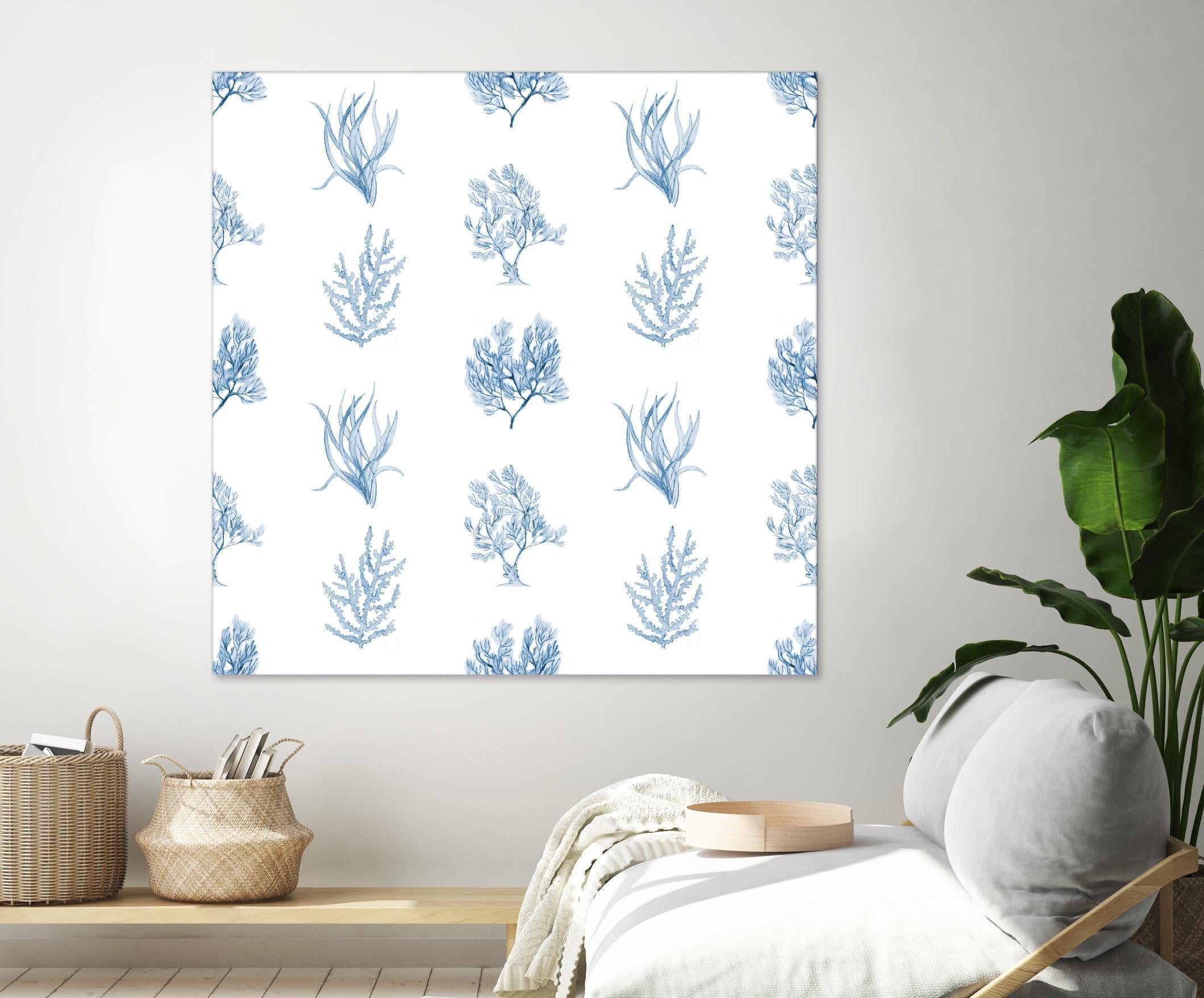 Blue Seagrass Pattern by Lanie Loreth on GIANT ART - coastal pattern
