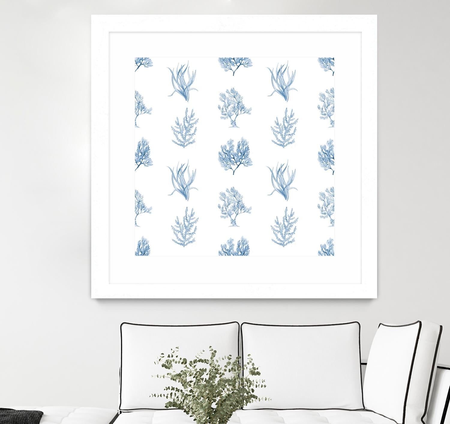 Blue Seagrass Pattern by Lanie Loreth on GIANT ART - coastal pattern