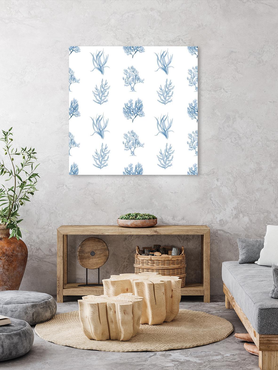 Blue Seagrass Pattern by Lanie Loreth on GIANT ART - coastal pattern